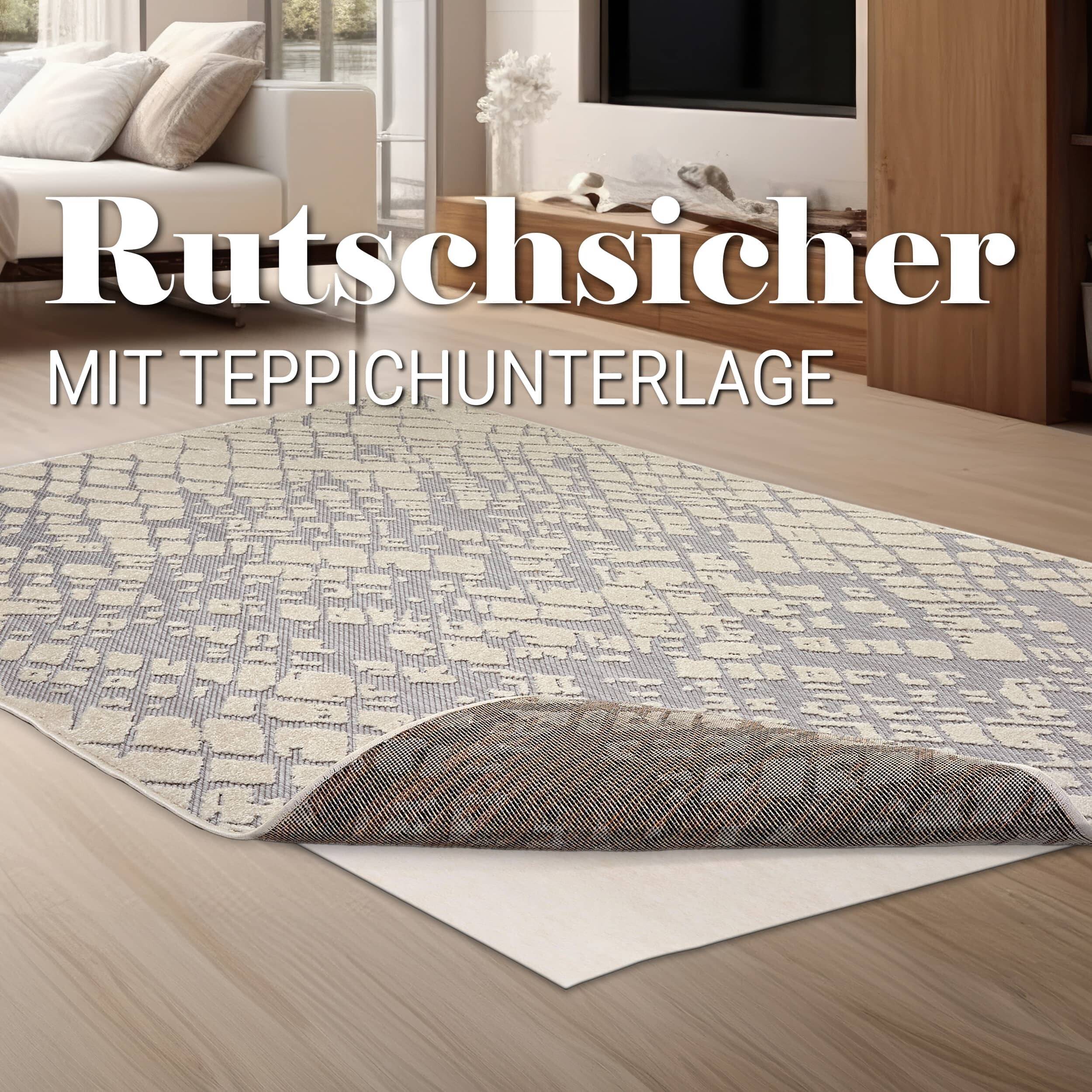 In- und Outdoor Teppich Serina D.254 C.004 Striche grau/weiß