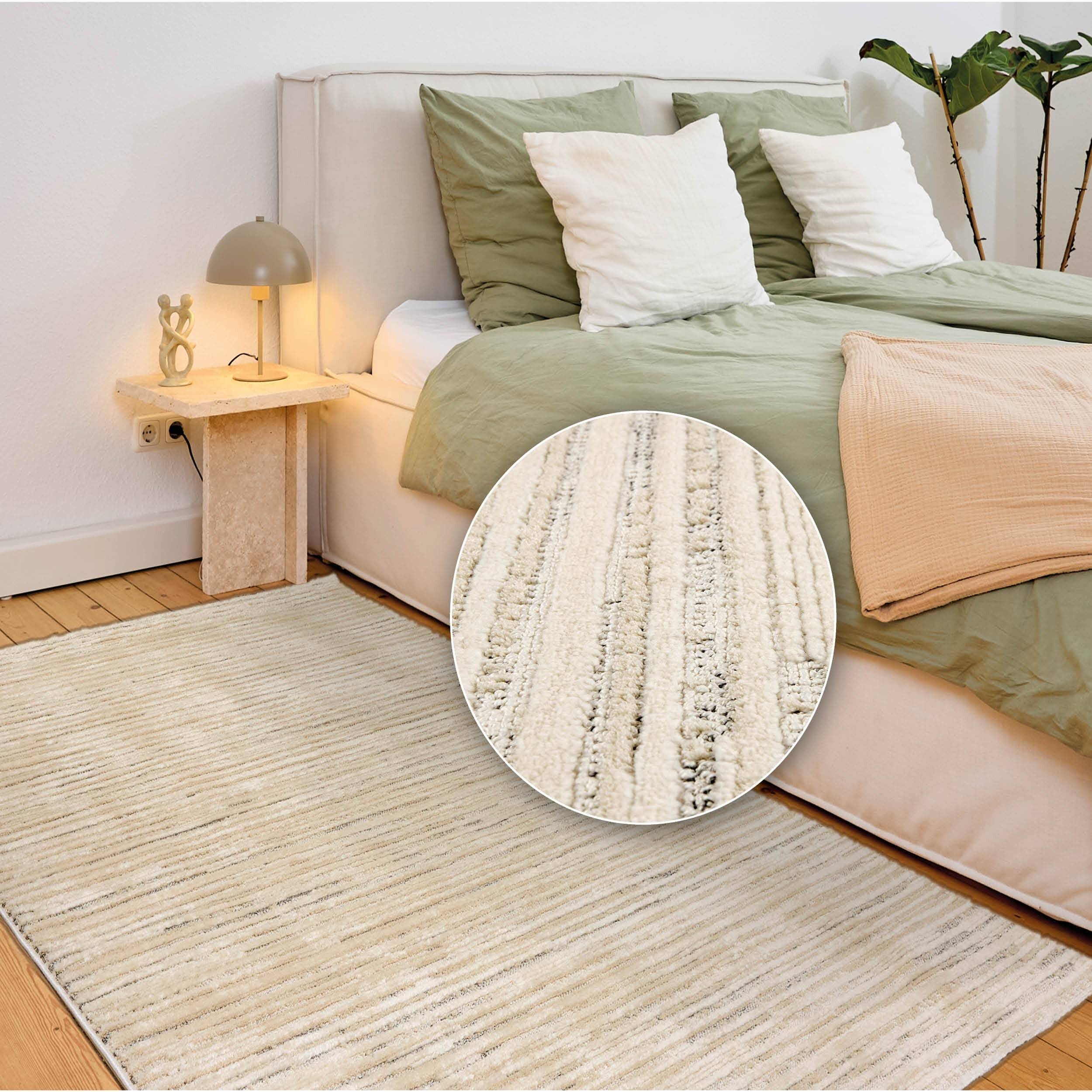 Wohnteppich Lou D.253 C. 003 Streifen creme-grau Wohnteppich Lou D.253 C. 003 Streifen creme-grau