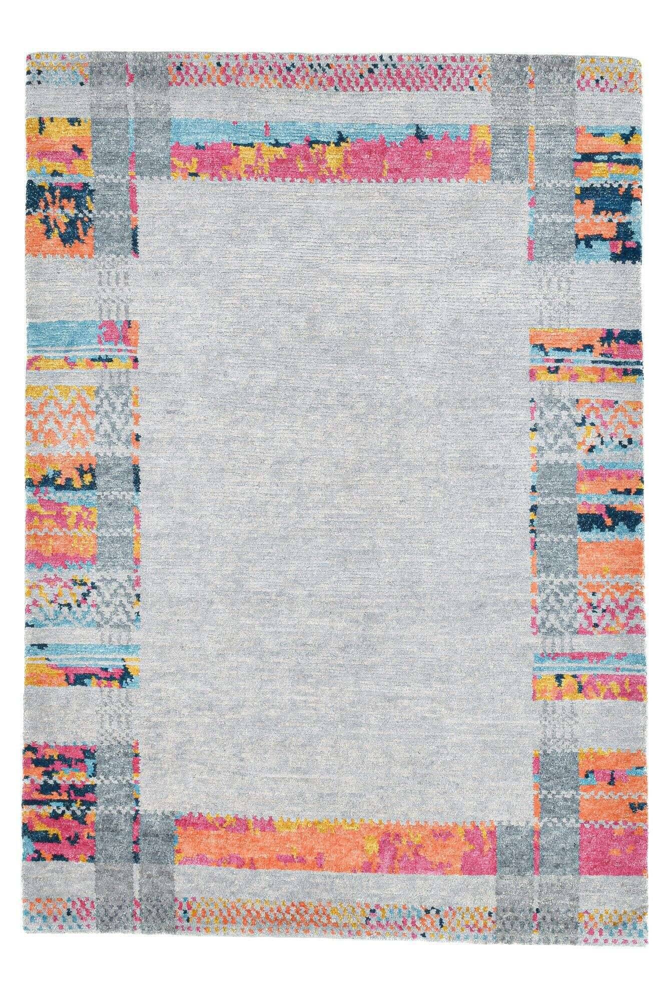 sangri_rs681_655greymulti_412502_1 Sangri Teppich Nepal Design RS681 Handgeknüpft 165x236 cm bunt