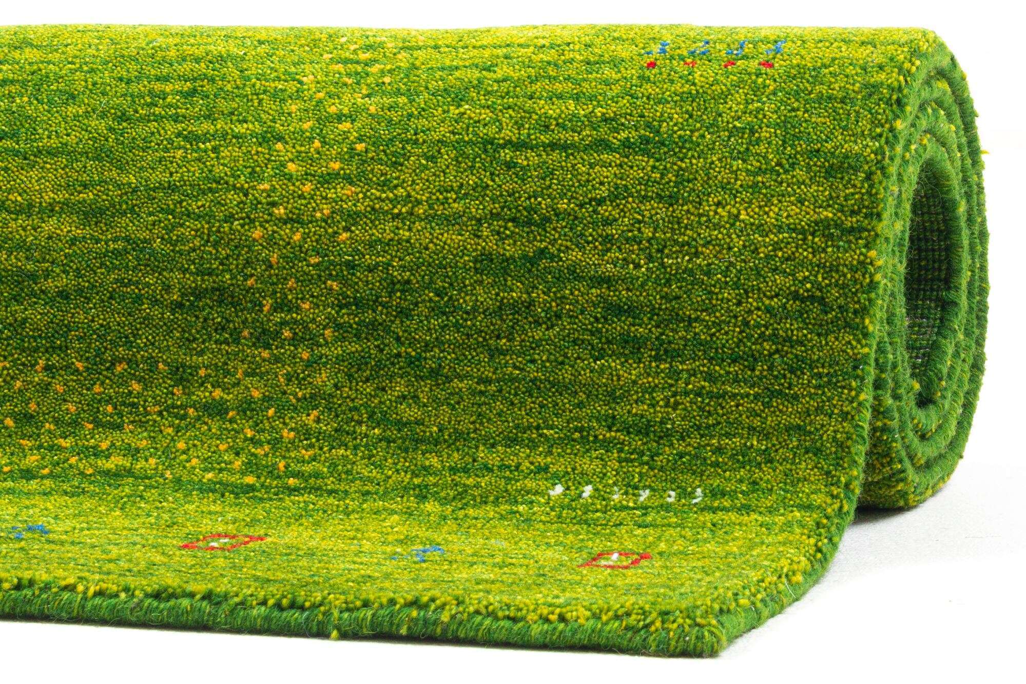 Gabbeh Teppich Schurwolle ca 160x230 cm grün