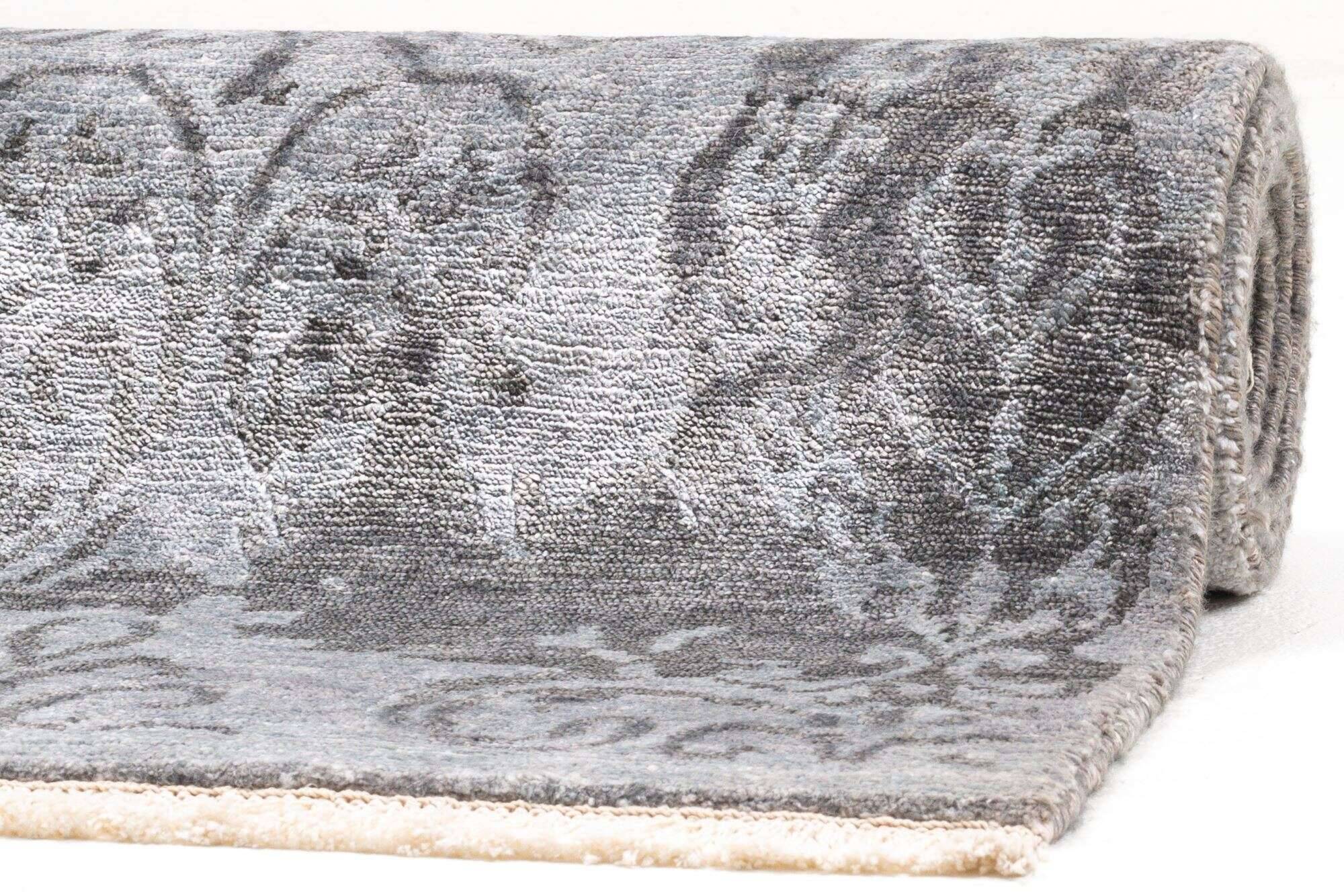 queensland_4825_650grey_402103_11 Design Teppich Queensland Handgeknüpft 170x240cm Viskose grau