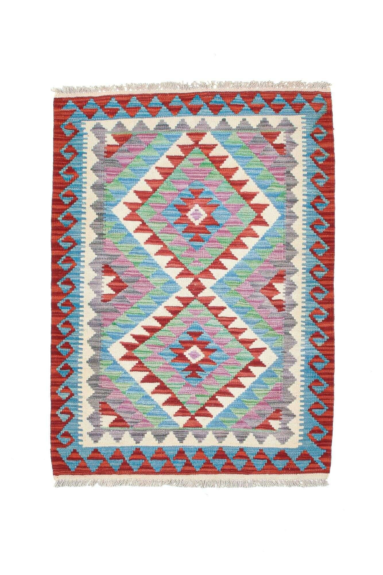 tablashah_1946_800multicolor_434905_1 Handgewebter Kelim Teppich Tablashah Schurwolle bunt 080x111cm