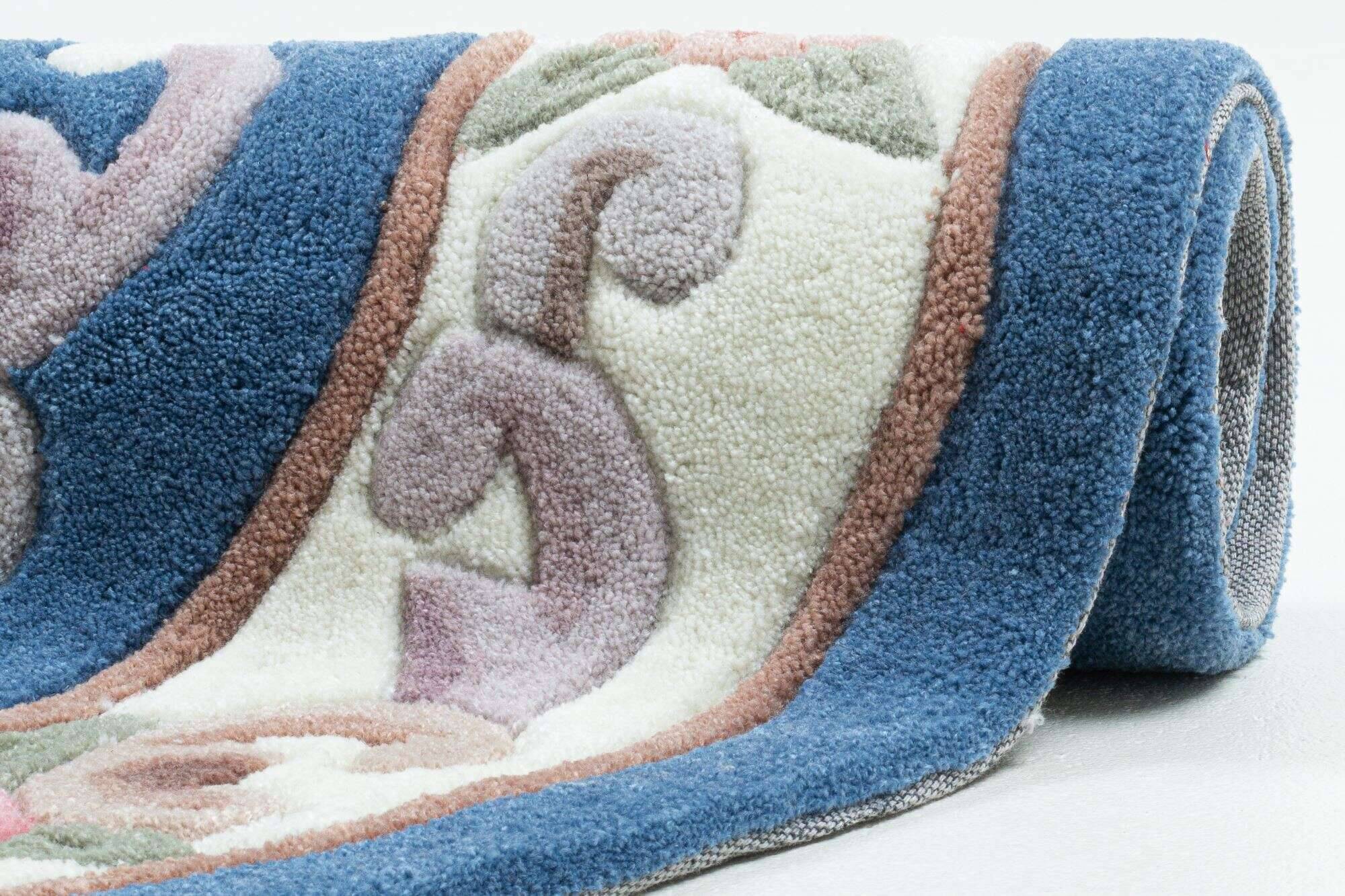 mingoval_501_700blue_300744_11 Ming Aubusson China Teppich blau oval Teppich mit Blumen