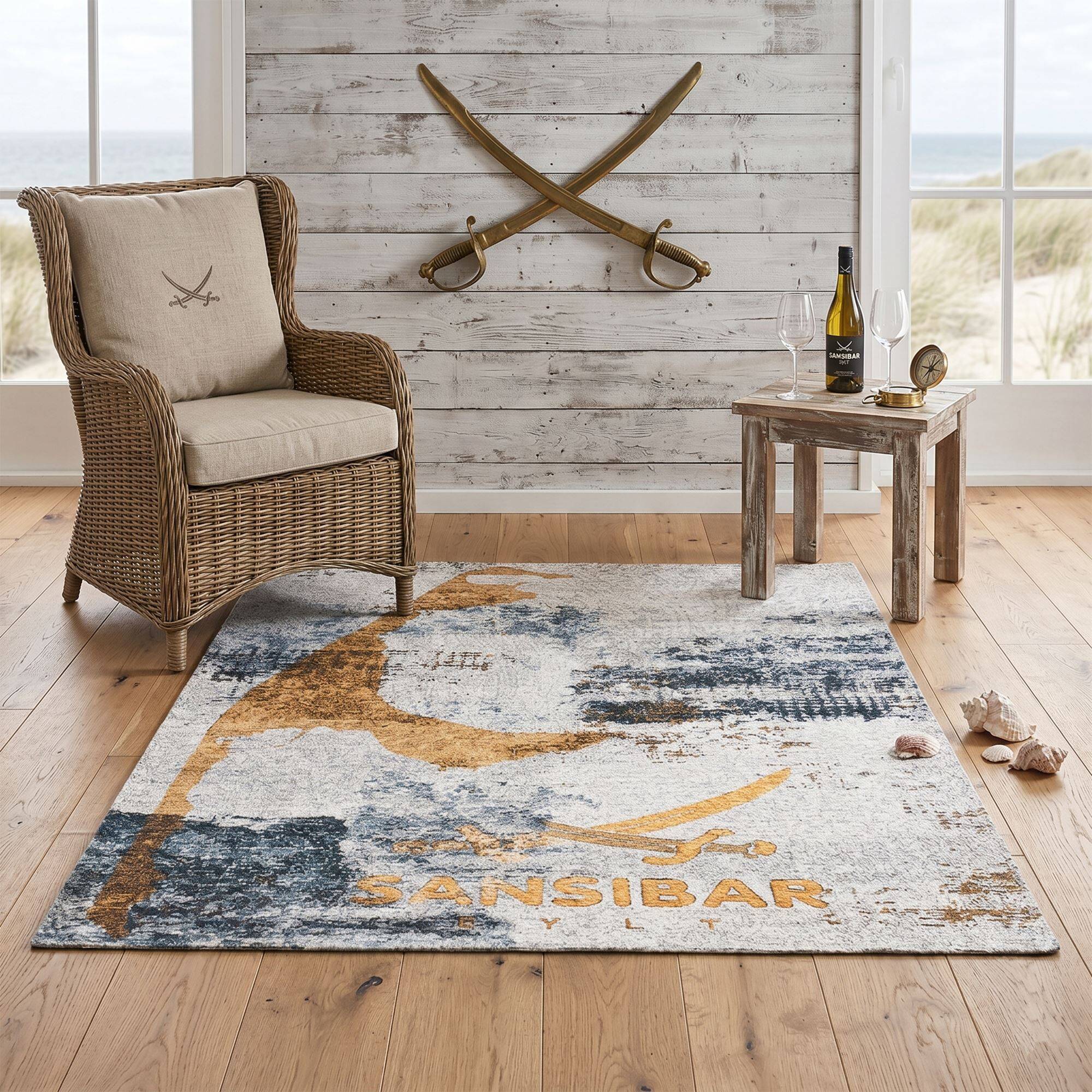 Sansibar Flachgewebe Design Teppich Keitum Rund Sansibar Flachgewebe Design Teppich Keitum Rund