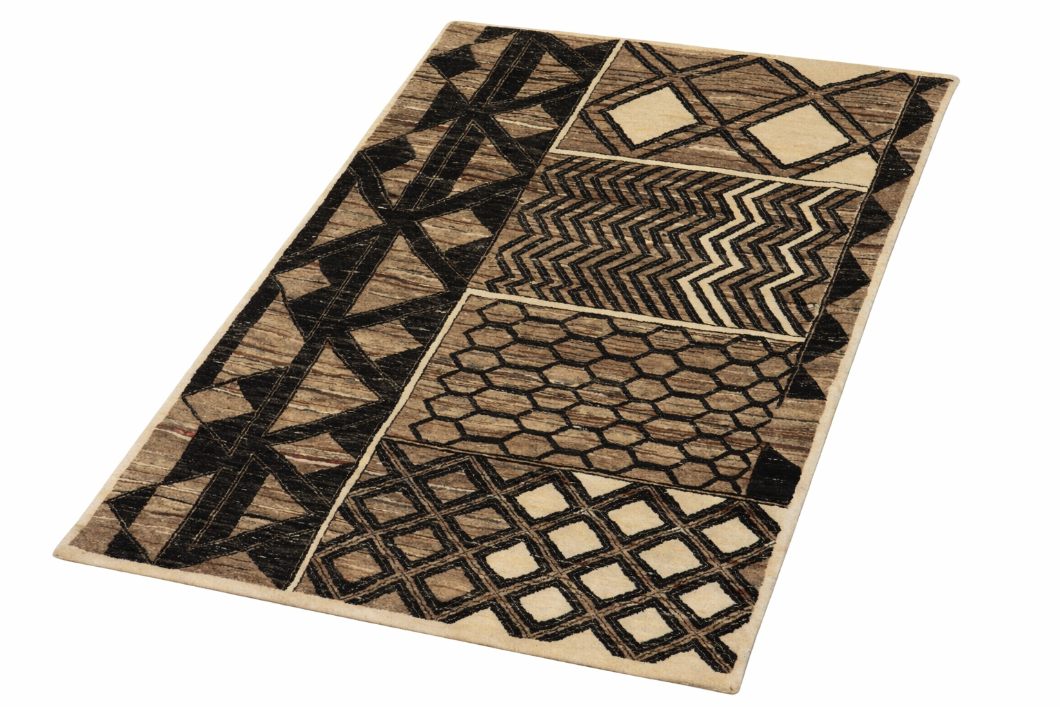 Wunschmaß Teppich Lomato-Showa-3 Handgeknüpft Designteppich