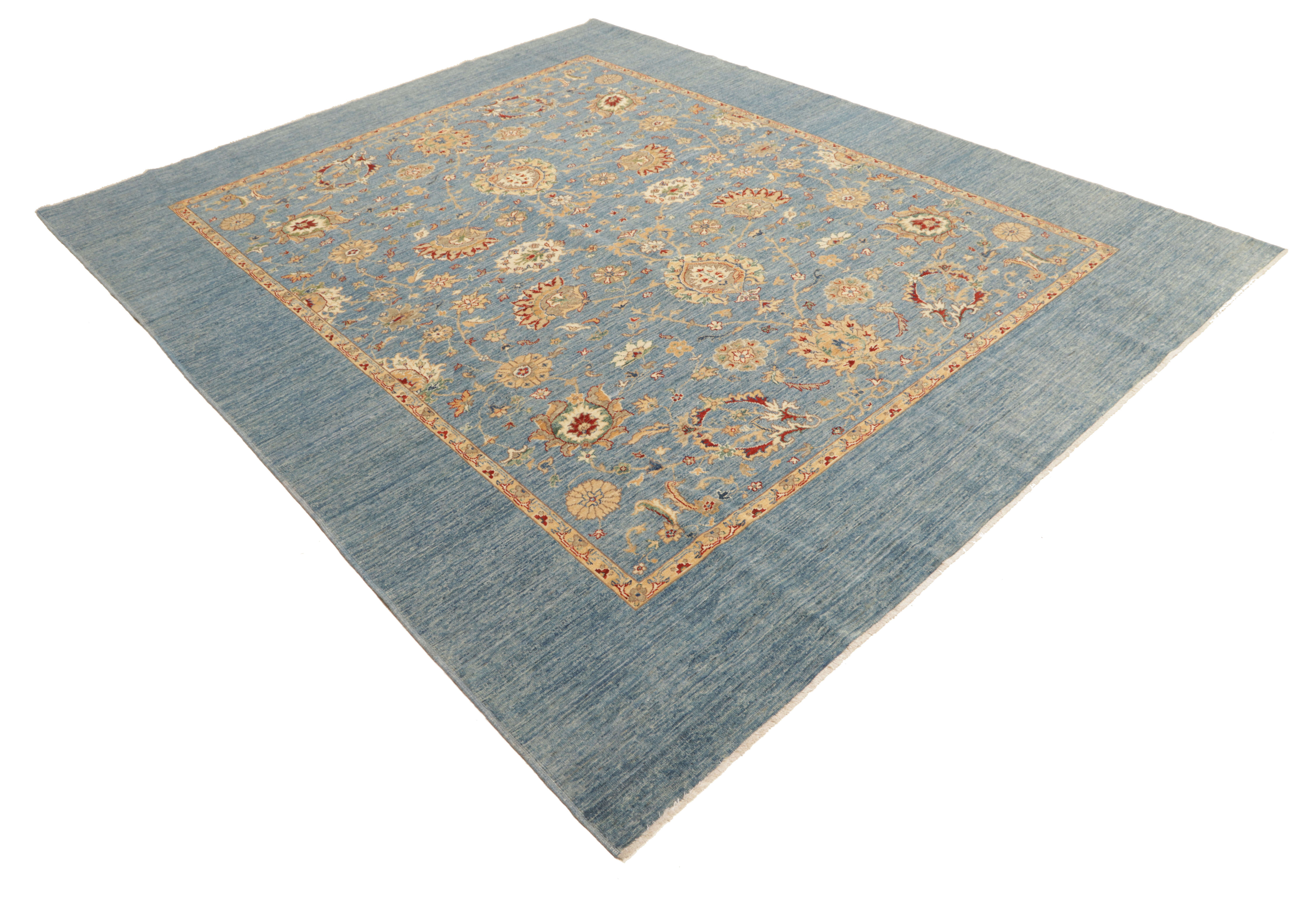 Teppich Ziegler 246 x 297 cm Orientteppich blau Handgeknüpft Schurwolle