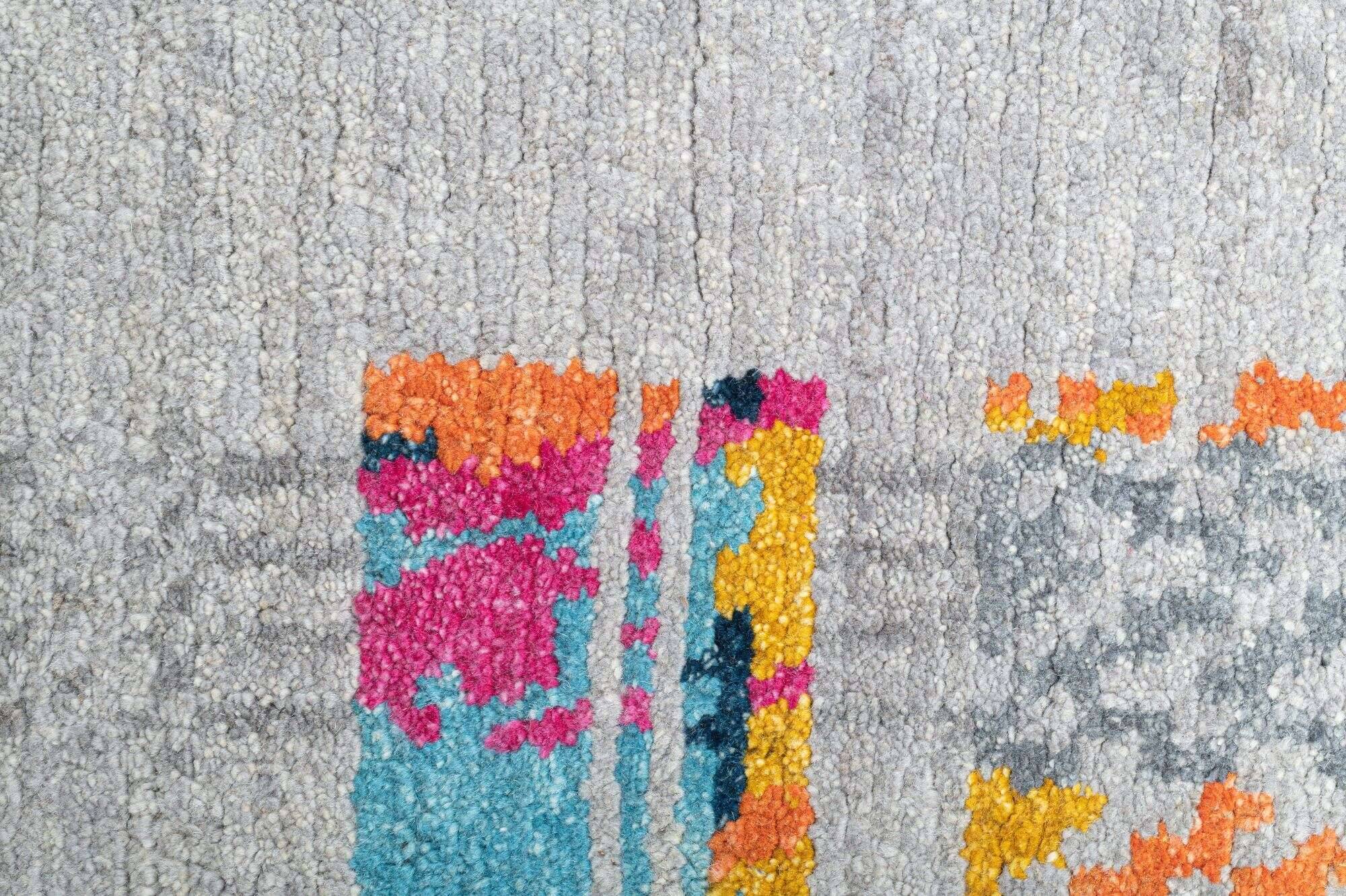 sangri_rs681_655greymulti_412502_3 Sangri Teppich Nepal Design RS681 Handgeknüpft Wunschmaß