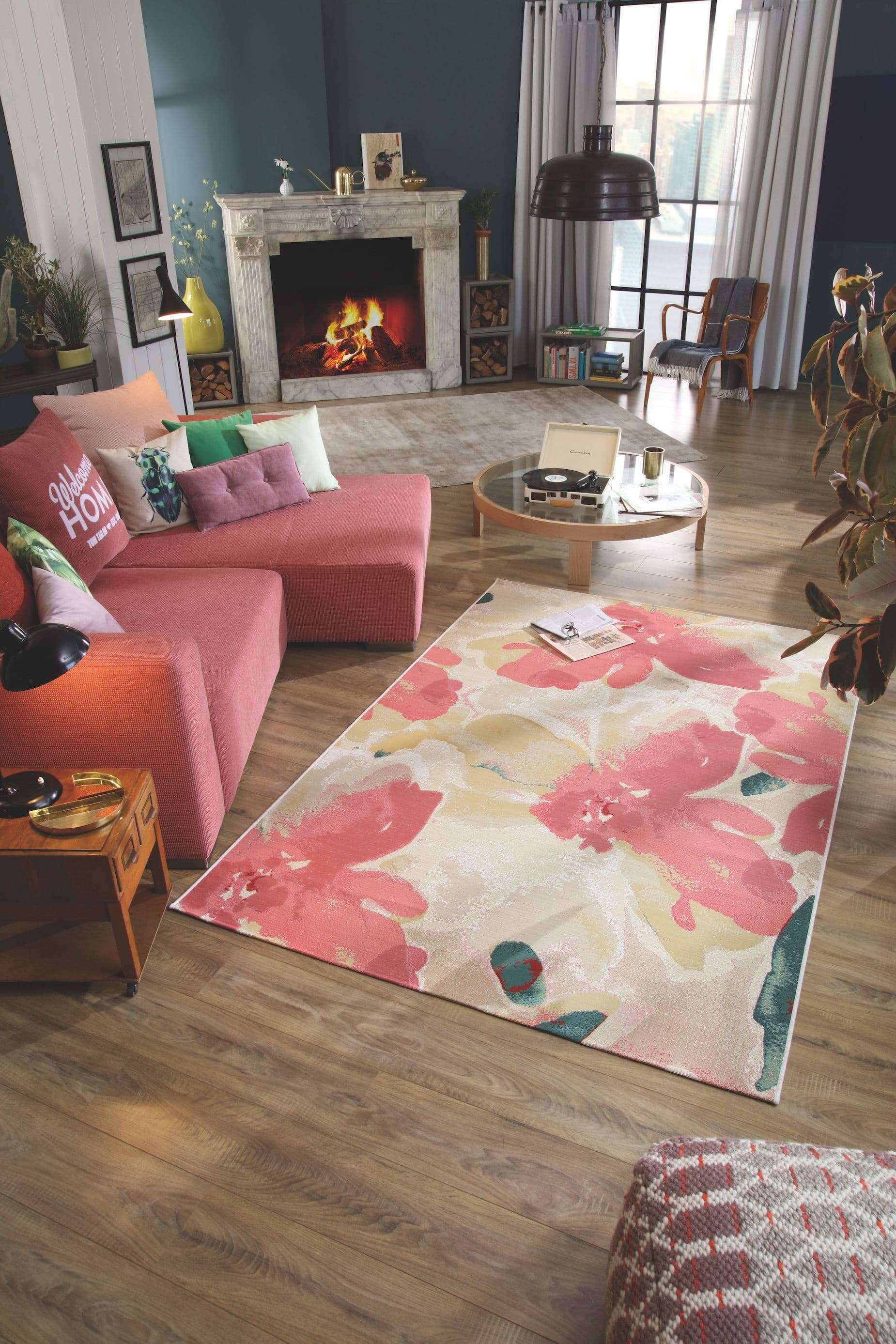 Garden_Blossom_rose-ivory_12 Outdoor Teppich Garden Blossom 255 rosa Blumen Teppich