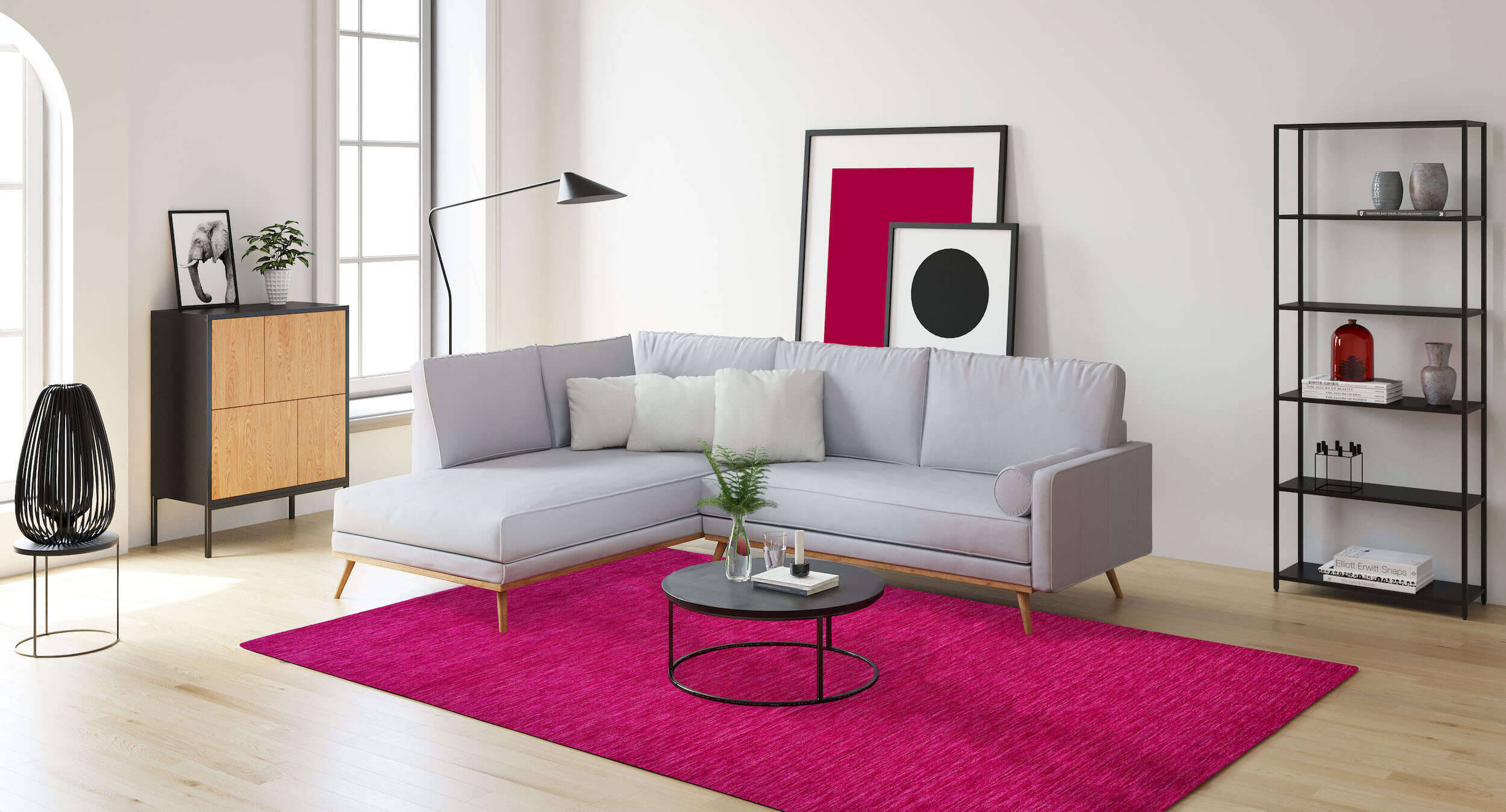 Holi_Uni_240pink_428704_Interieur Handwebteppich Holi uni pink im Wunschmaß