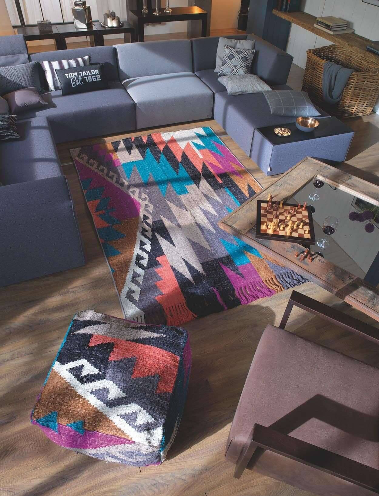 Vintage_funkykelim_800multi_401782_12 Kelim Teppich Funky Handgewebter Naturteppich aus Wolle