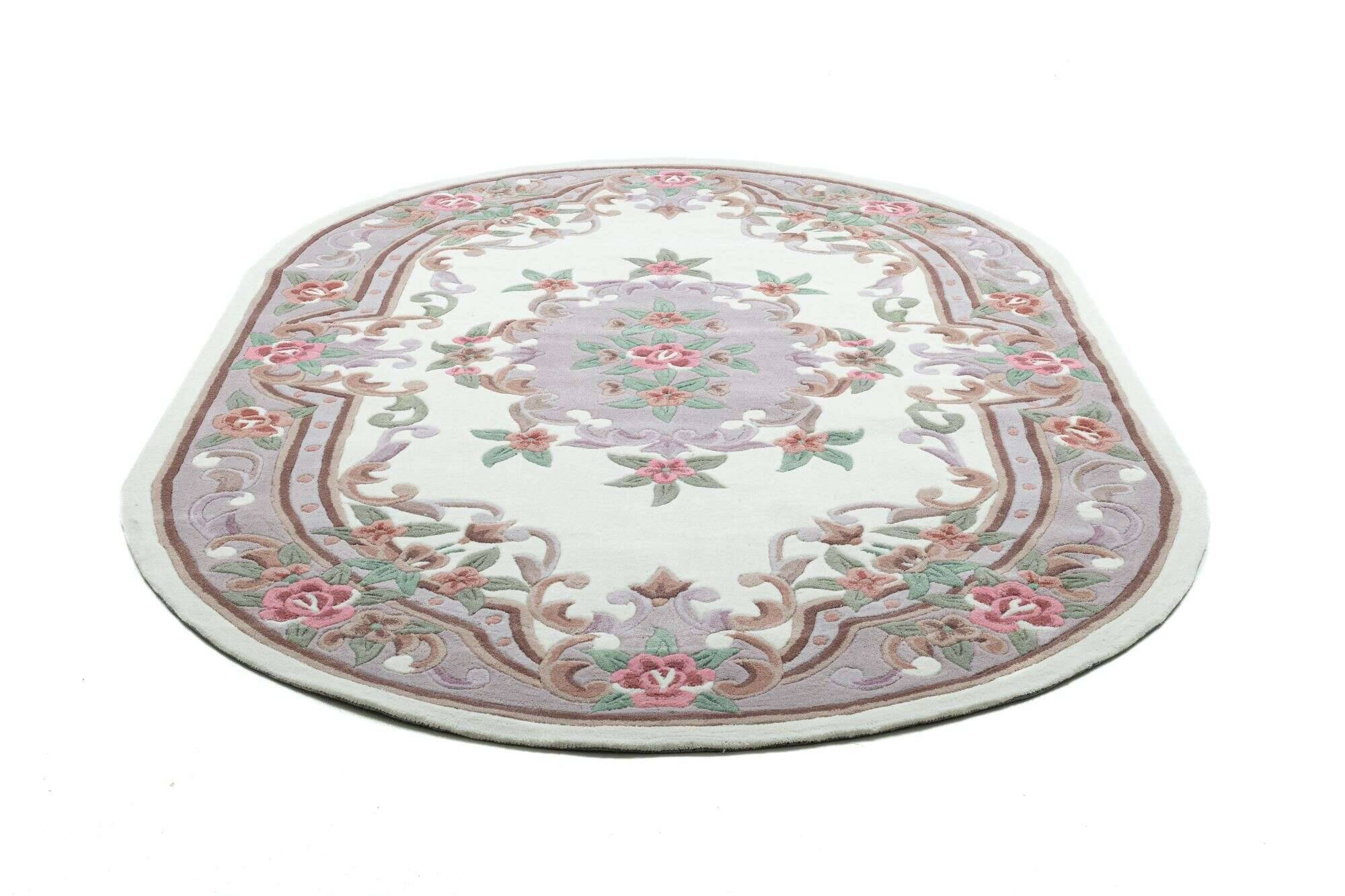 mingoval_501_550beige_300761_22 Ming Aubusson China Teppich beige oval Teppich mit Blumen
