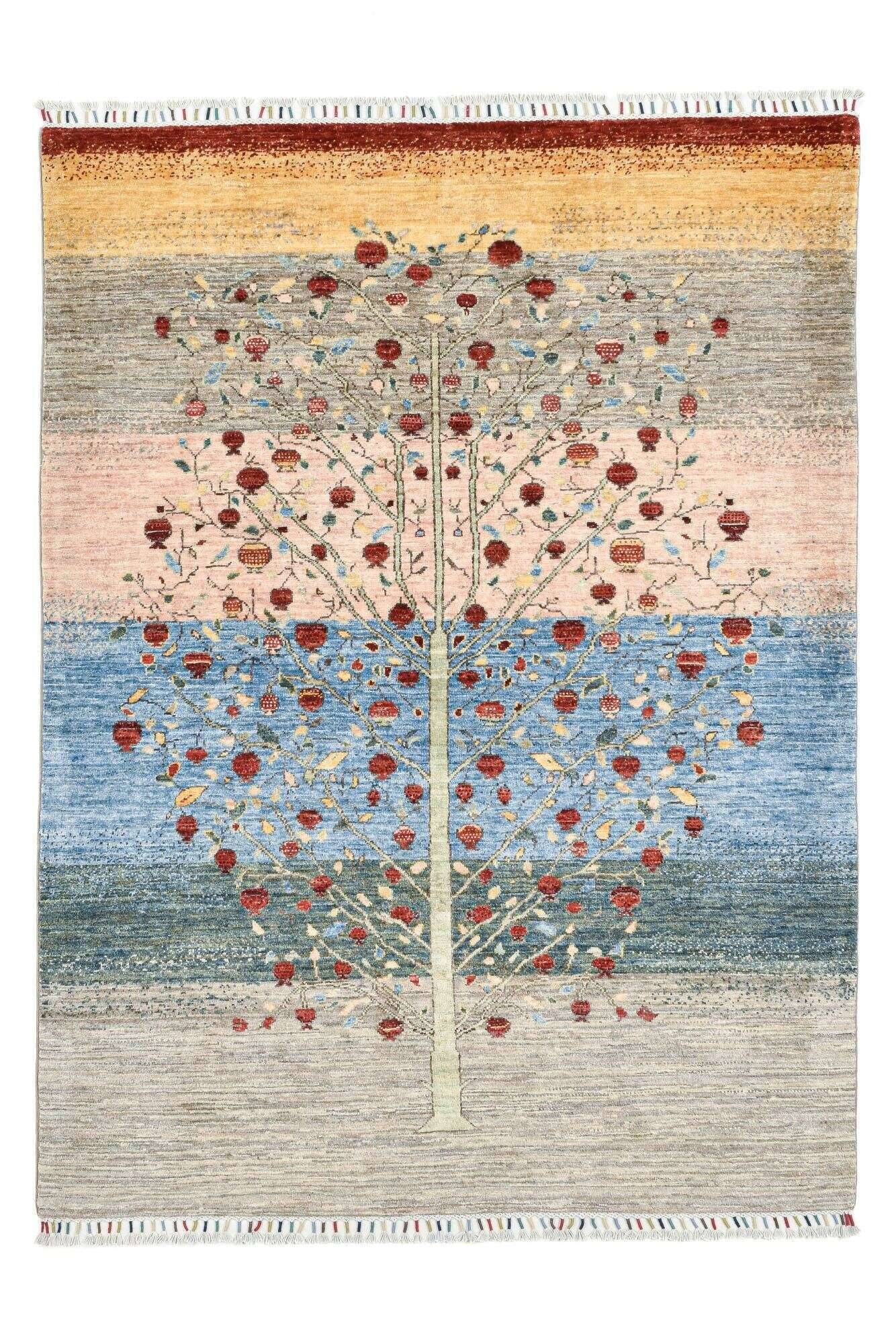 Klassischer Ziegler Teppich Kandashah Handgeknüpft 152x203cm bunt