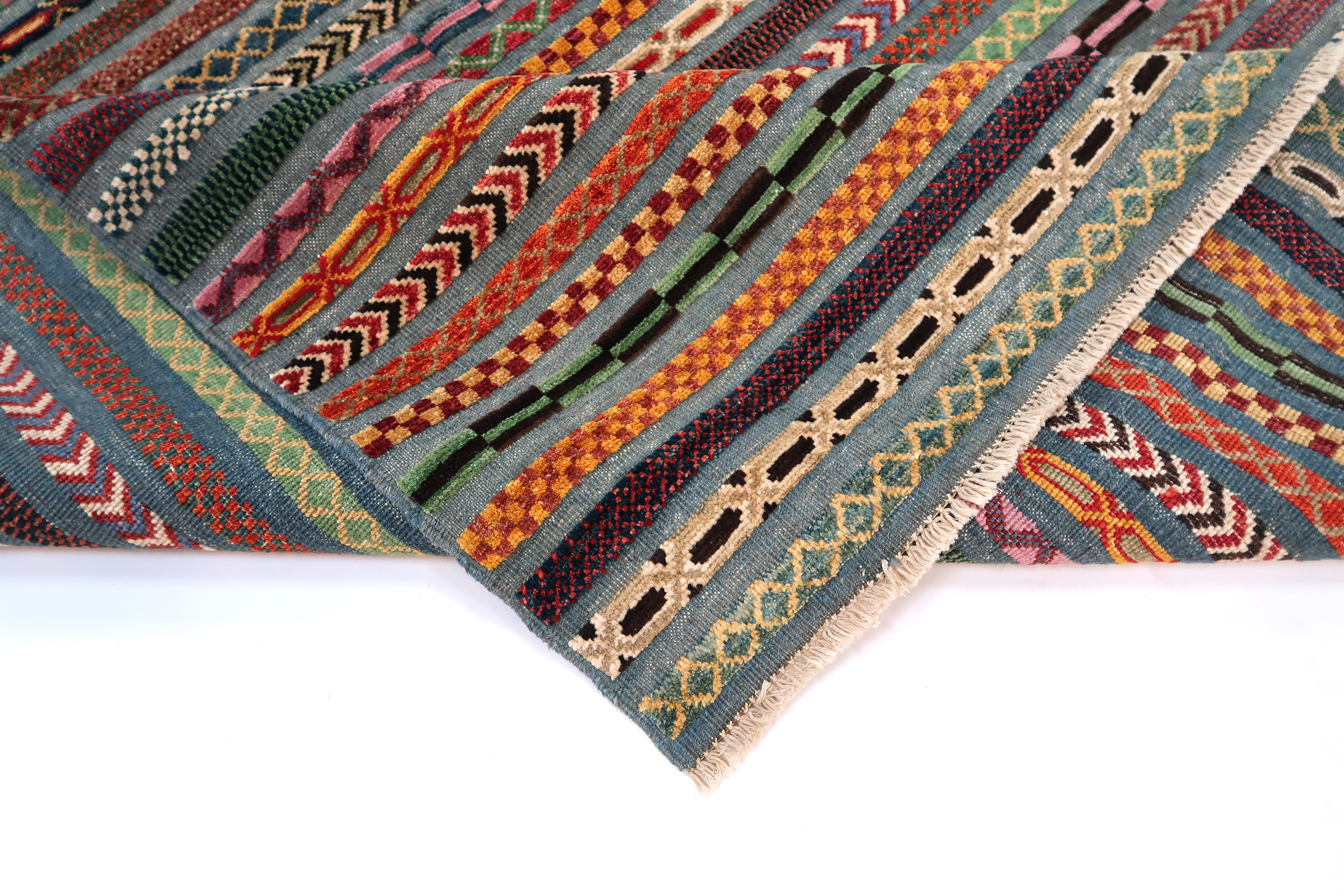 Wunschmaßteppich Funky Lines Orientteppich Handgeknüpft Schurwolle