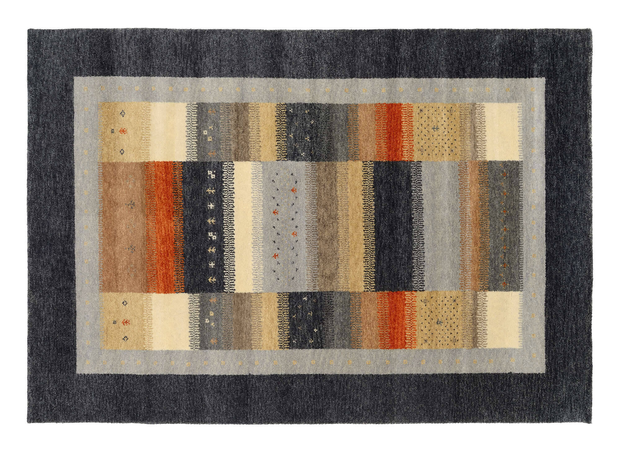 INT03-337-2 Teppich Intense Sona Gabbeh Design Handgeknüpft Schurwolle