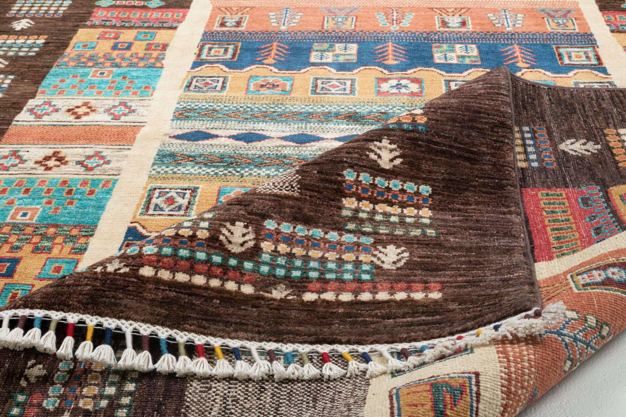 kandashah_0782_488brown_435514_7 Klassischer Ziegler Teppich Kandashah Handgeknüpft 149x199cm bunt