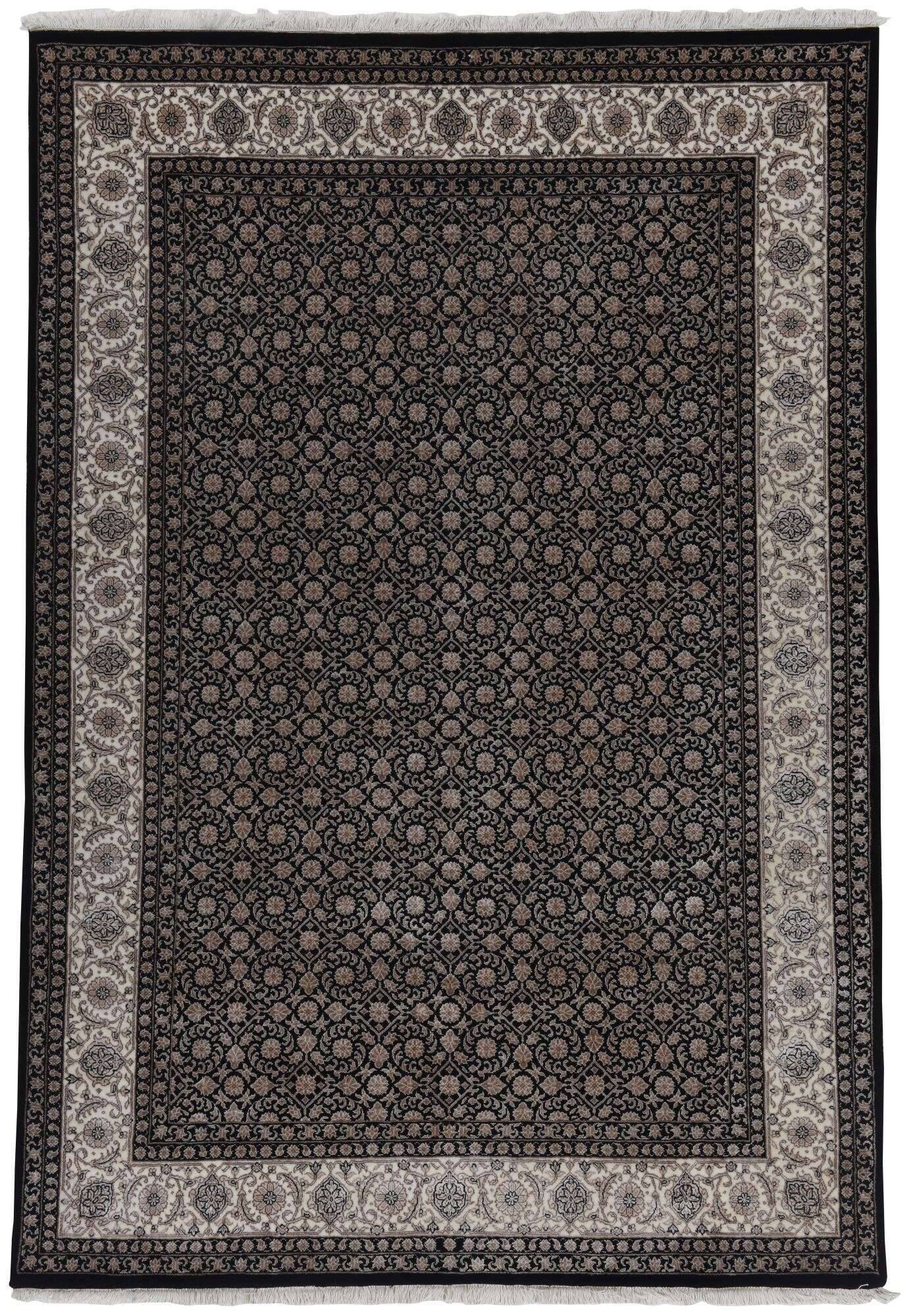 sultanabad_herati_561blackcream_410992_1 Sultanabad Handgeknüpft Klassisch Wolle Viskose schwarz creme