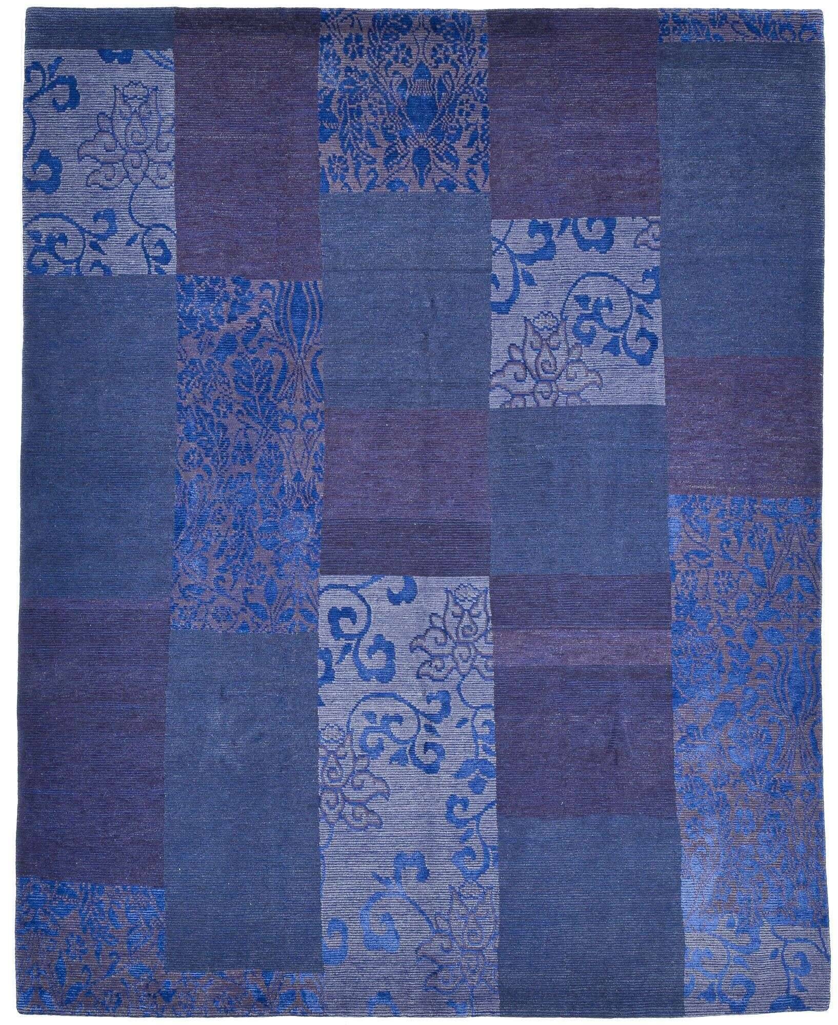 ribeyesilk60_c504_703blue-multi_110626_1ffMTLH26shCOl Nepal Teppich Rib Eye Silk 30 Wolle Seide Design Unikat 259x306cm