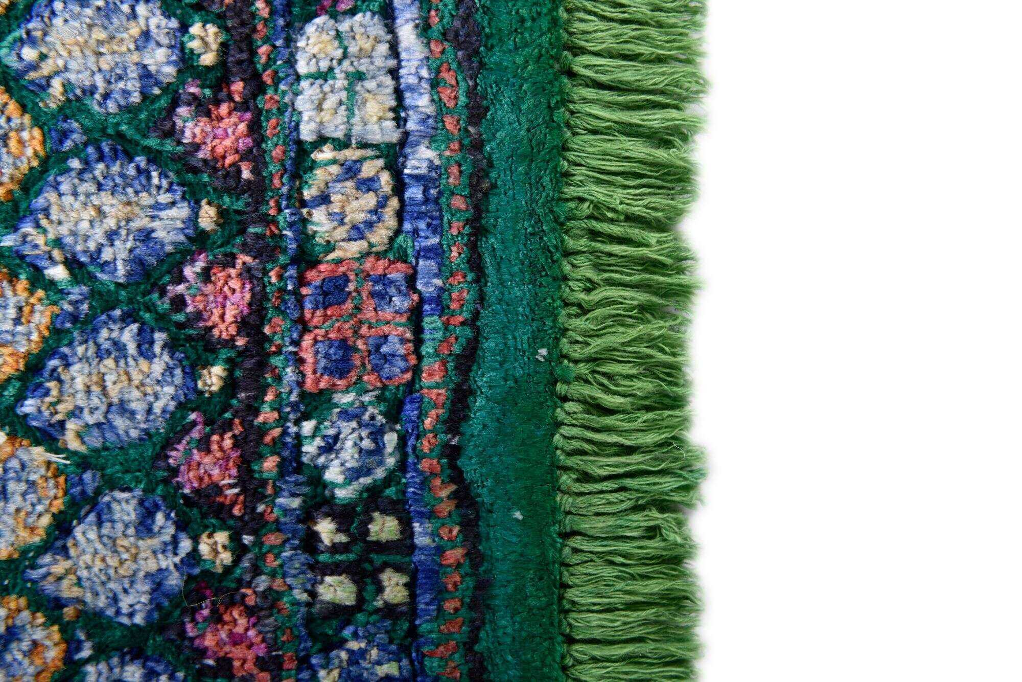 Design Teppich New Chapter 170x240cm Handgeknüpft Viskose Mir Modern grün