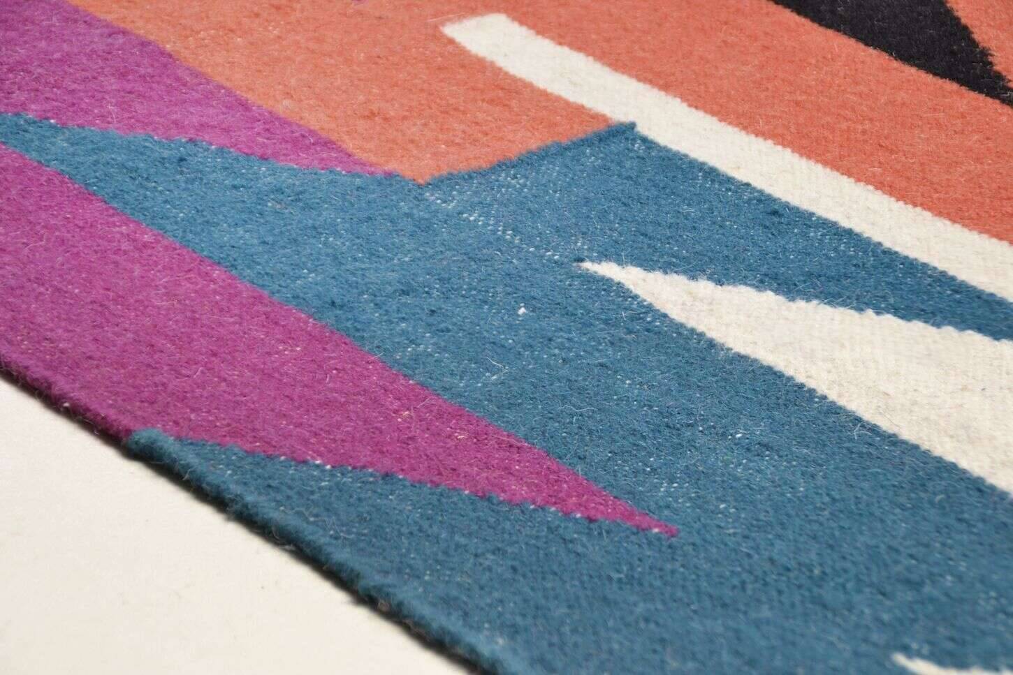 Vintage_funkykelim_800multi_401782_3 Kelim Teppich Funky Handgewebter Naturteppich aus Wolle