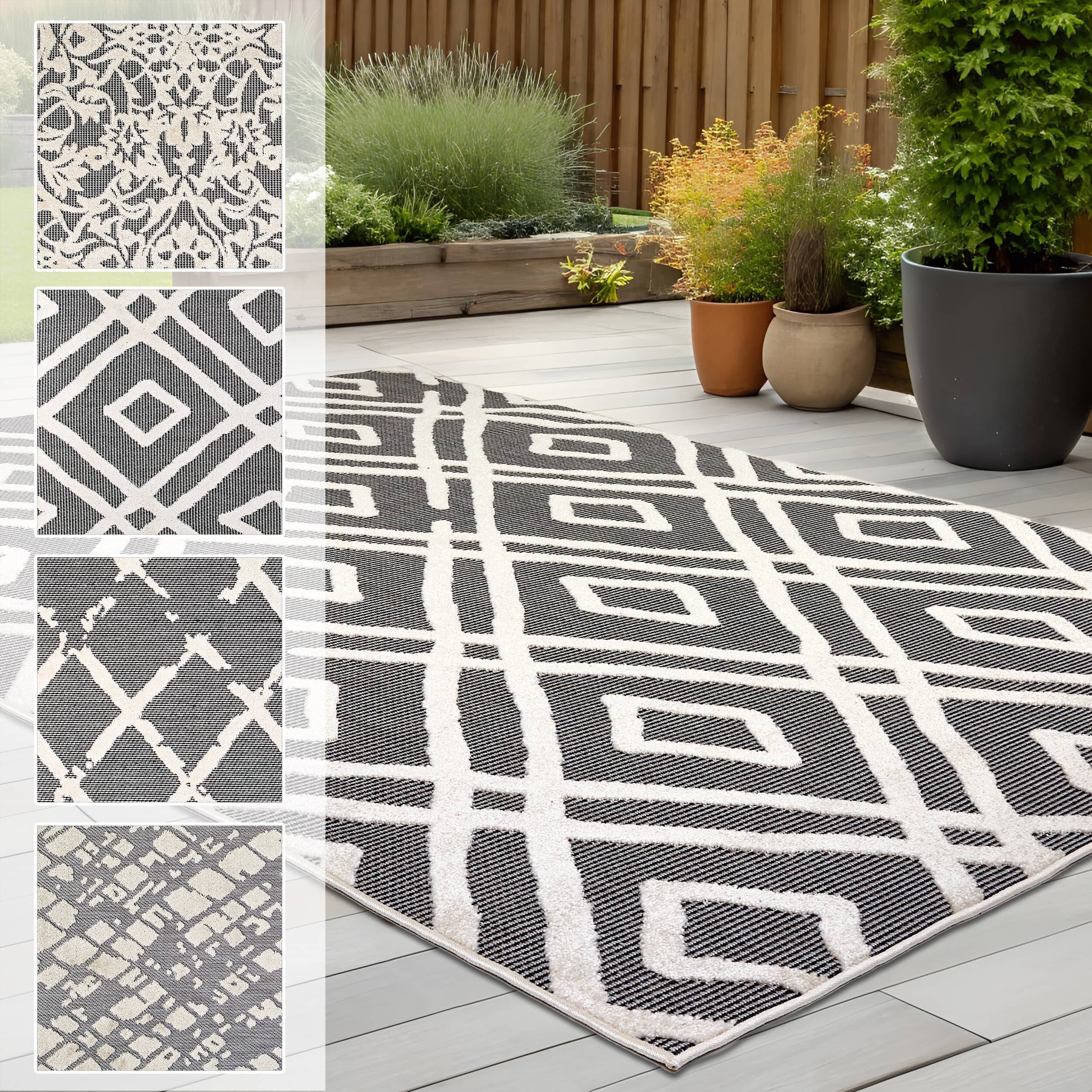 In- und Outdoor Teppich Serina D.252 C.004 Ethno grau/weiß In- und Outdoor Teppich Serina D.252 C.004 Ethno grau/weiß