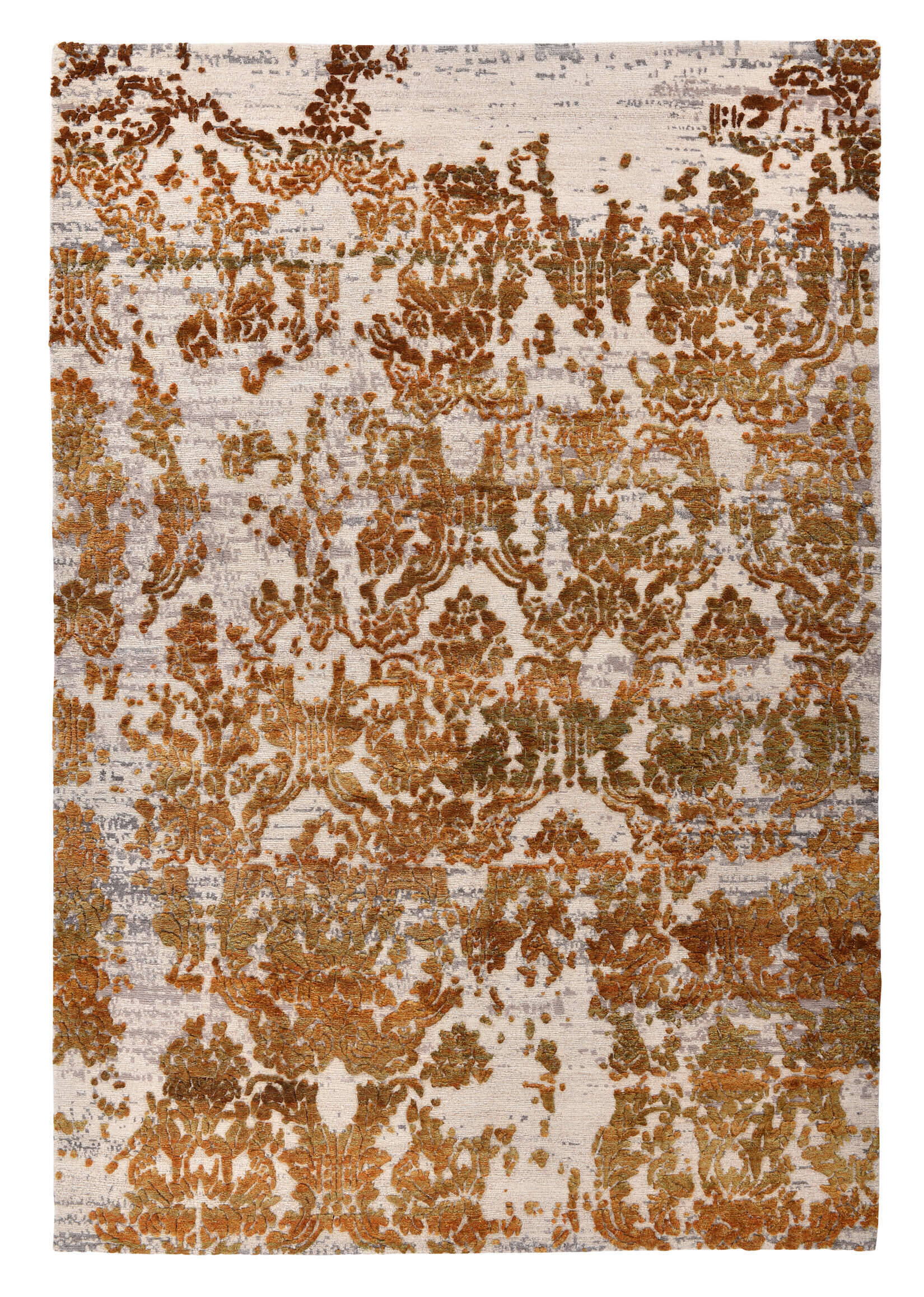JabuSilk60_C2035_400Orange_407993_1 Nepal Teppich Jabu Silk 60 Wolle - und Seide Teppich