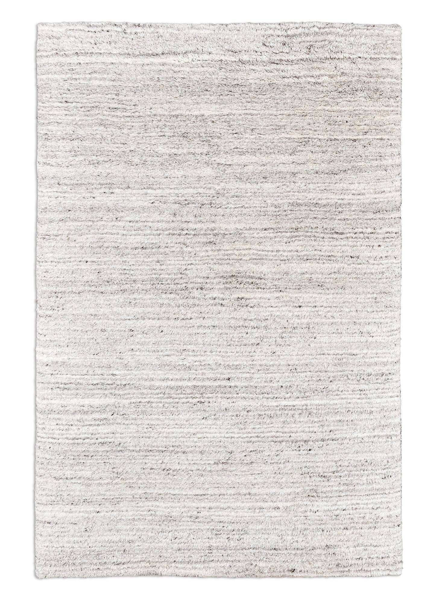 maroc_uni_650grey_416331_1 Teppich Hochflor NewRoc 160x230cm Handgeknüpft Schurwolle beige