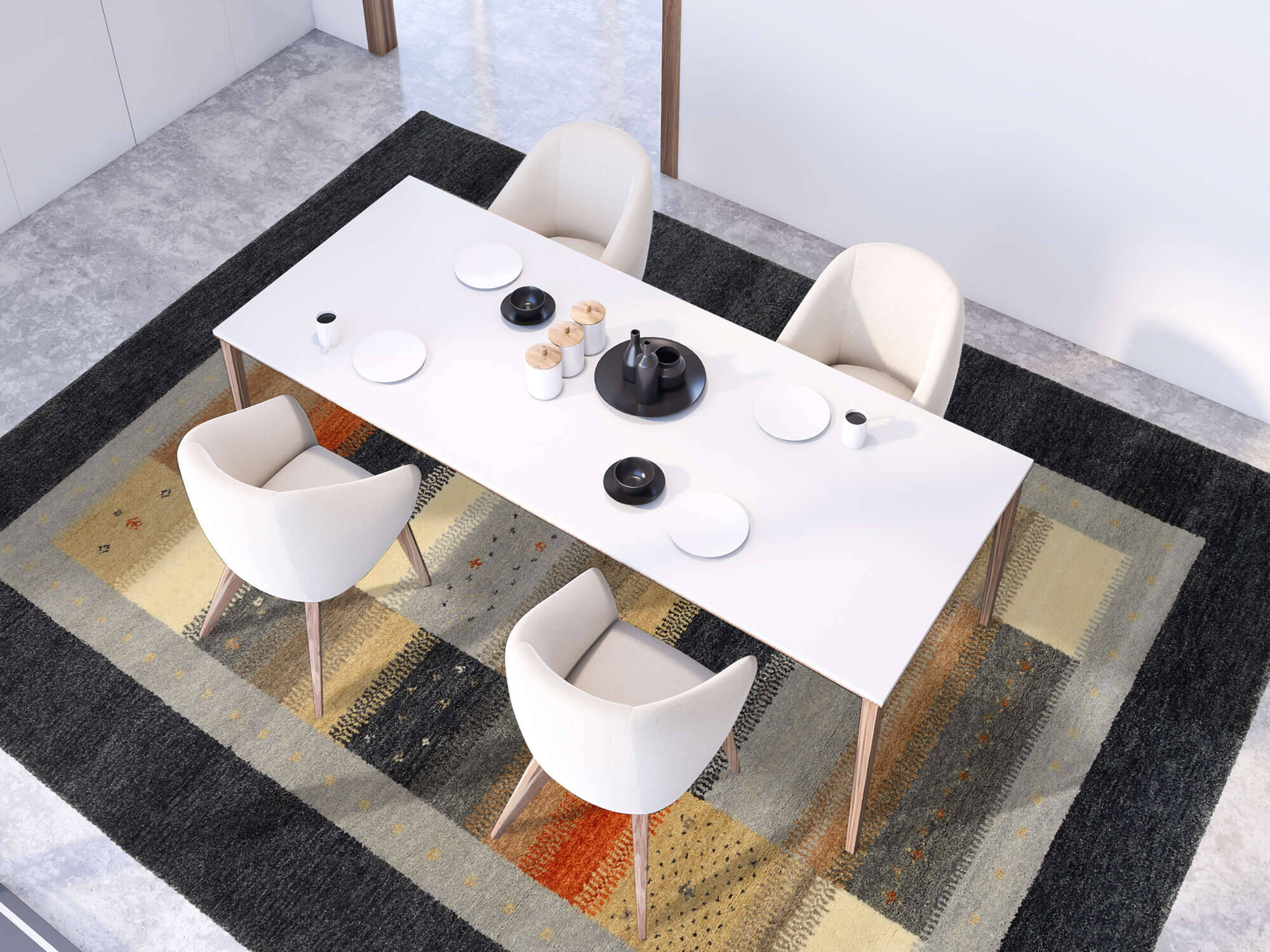 INT03-337-1 Teppich Intense Sona Gabbeh Design Handgeknüpft Schurwolle