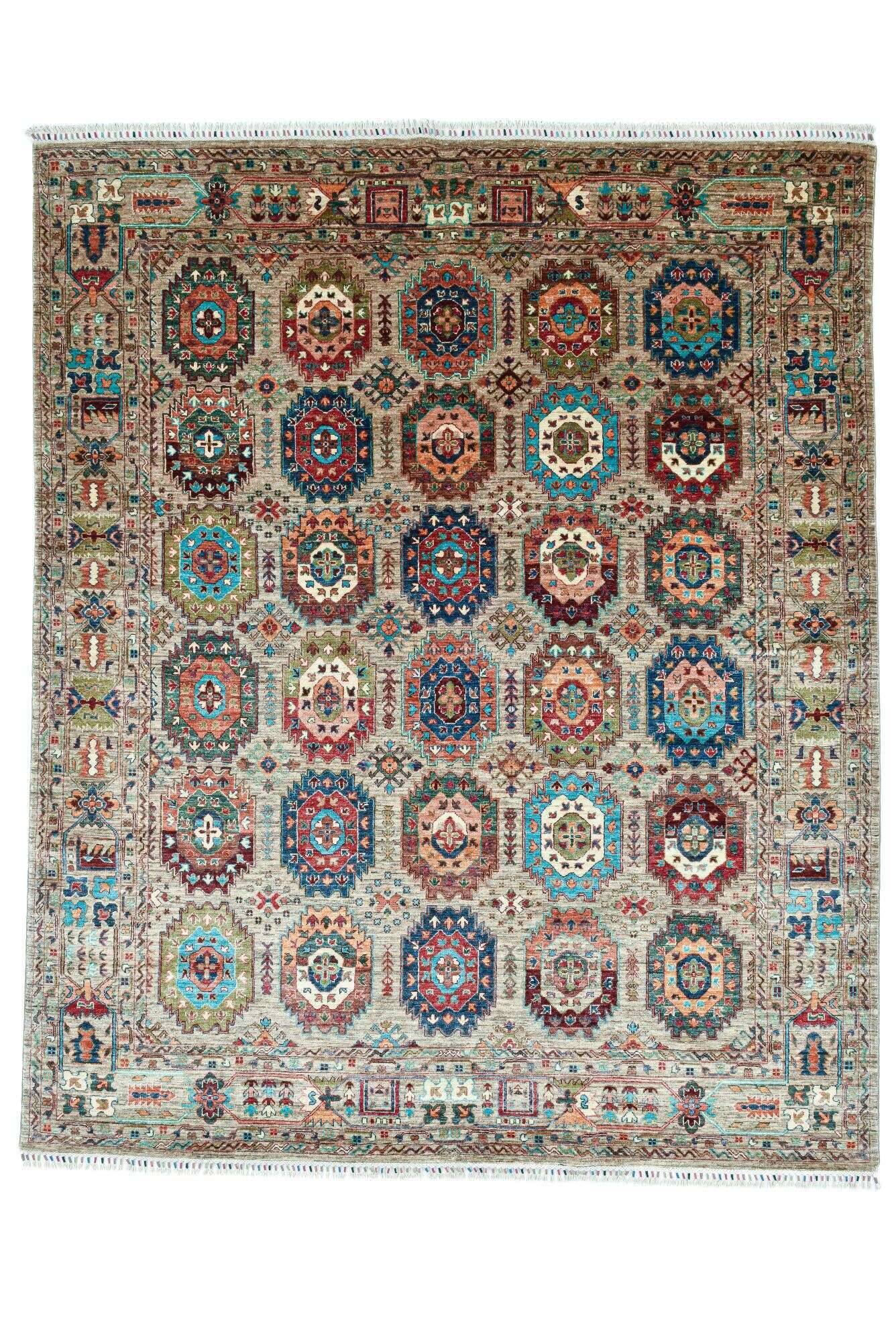 kandashah_543_653greymulti_430547_1 Handgeknüpfter Teppich Ziegler Kandashah 245x297cm grau