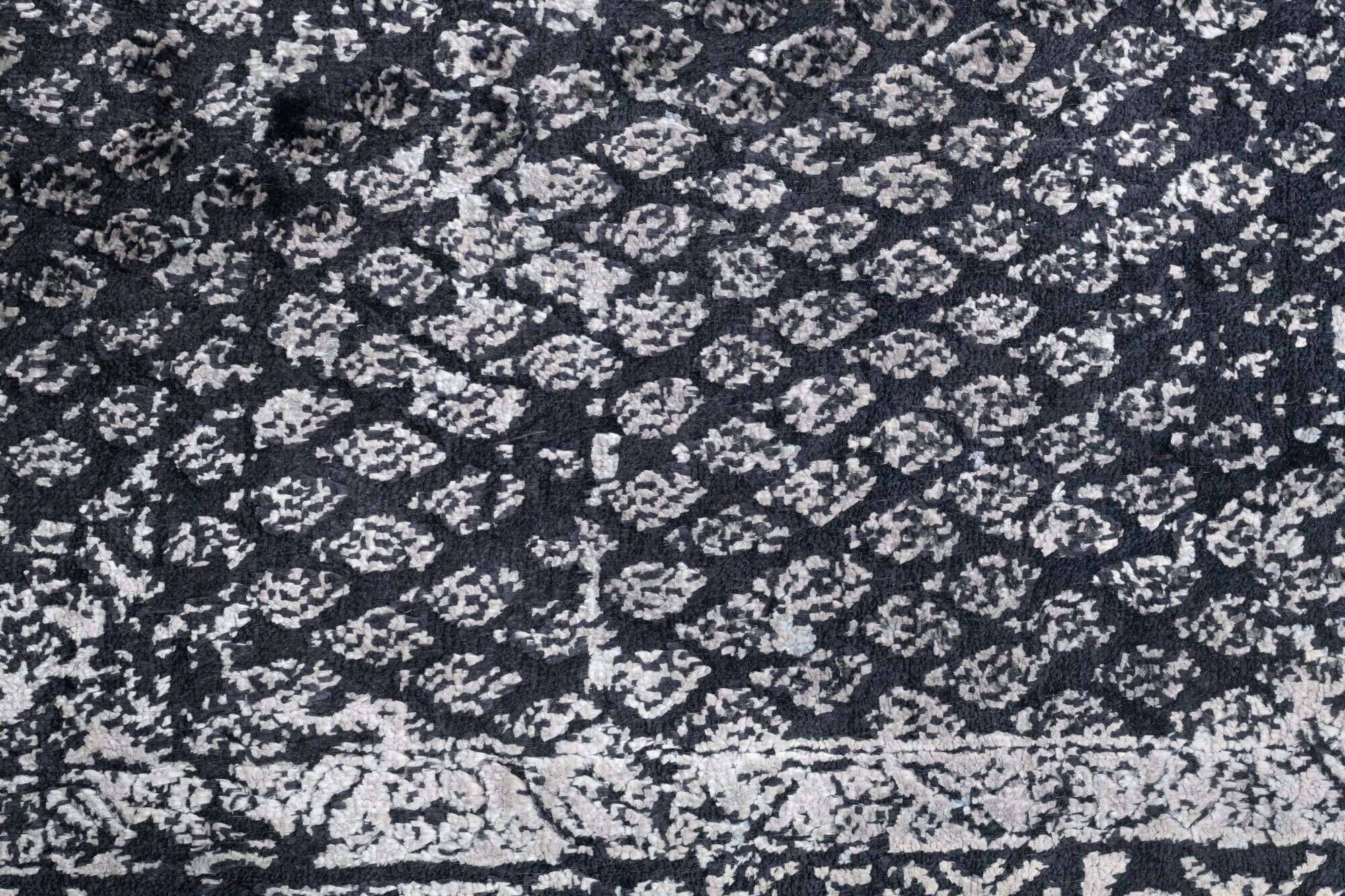 Yanbu Klassischer Vintage Teppich Vikose Handgeknüpft 171x242cm grau