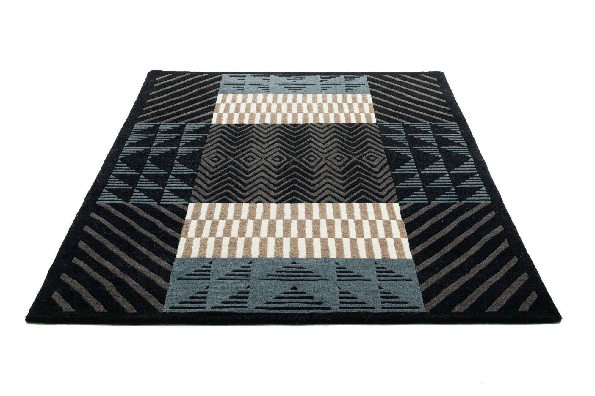 baktapur_bt266_600black_415641_22 Nepal Teppich Baktapur Elegance Design Handgeknüpft 160x230 cm schwarz