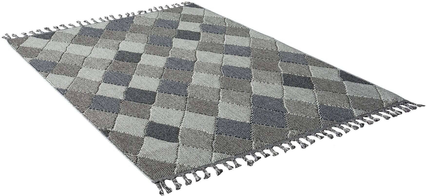 cb022296-2ce8-5d1f-9b56-db7dba4ce6e3 Trevi 6831-223-020 In und Outdoor Teppich Modern Rauten Grau