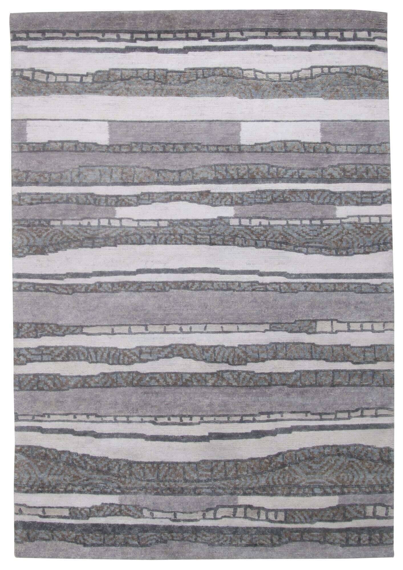 TalongaSilk_RSK686_655greymulti_413195_1 Talonga-Silk Nepalteppich ca: 163 x 235 cm Handgeknüpft