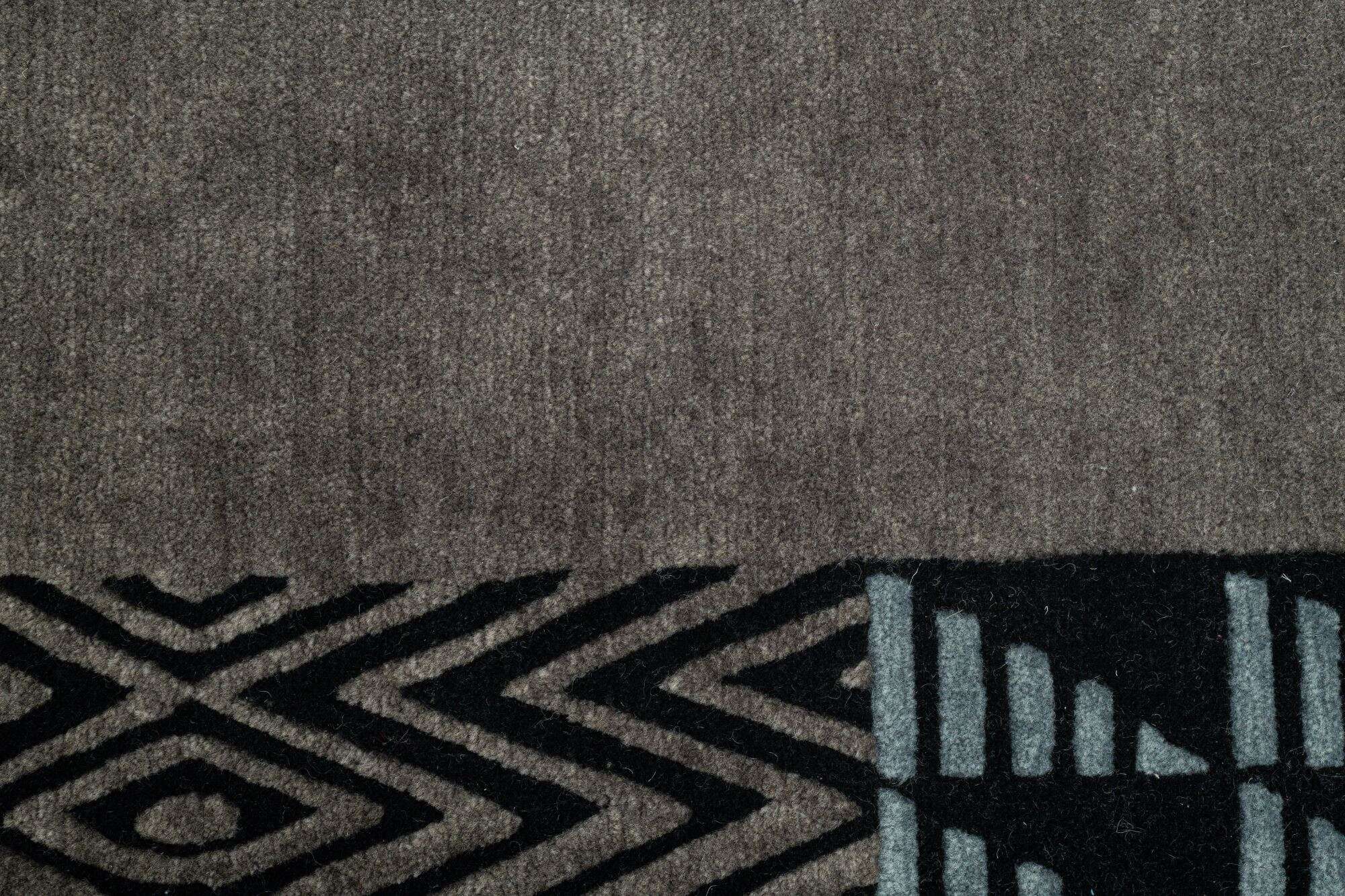 Nepal Teppich Baktapur Elegance Design Handgeknüpft 160x230 cm grau