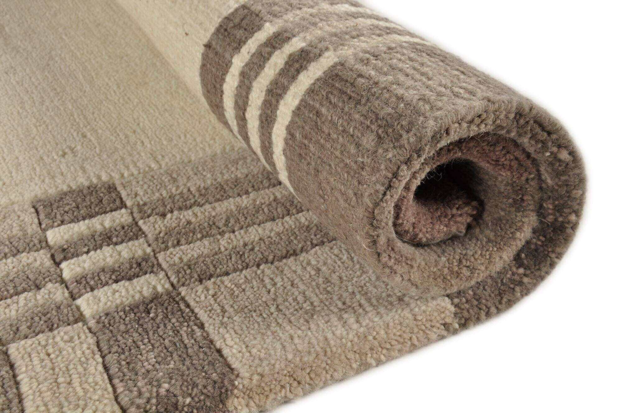 Talonga_RS585_523coffeemulti_110367_113SJUD12iaSamV Handgeknüpfter Nepalteppich beige Talonga ca: 163x232 cm