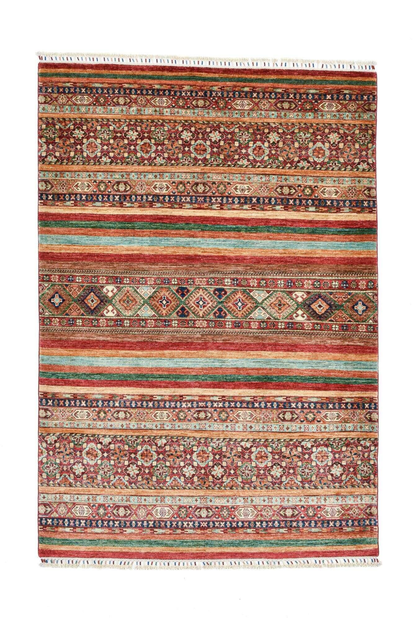 kandashah_2022_505brown-multi_435236_1 Klassischer Ziegler Teppich Kandashah Handgeknüpft 149x217cm bunt