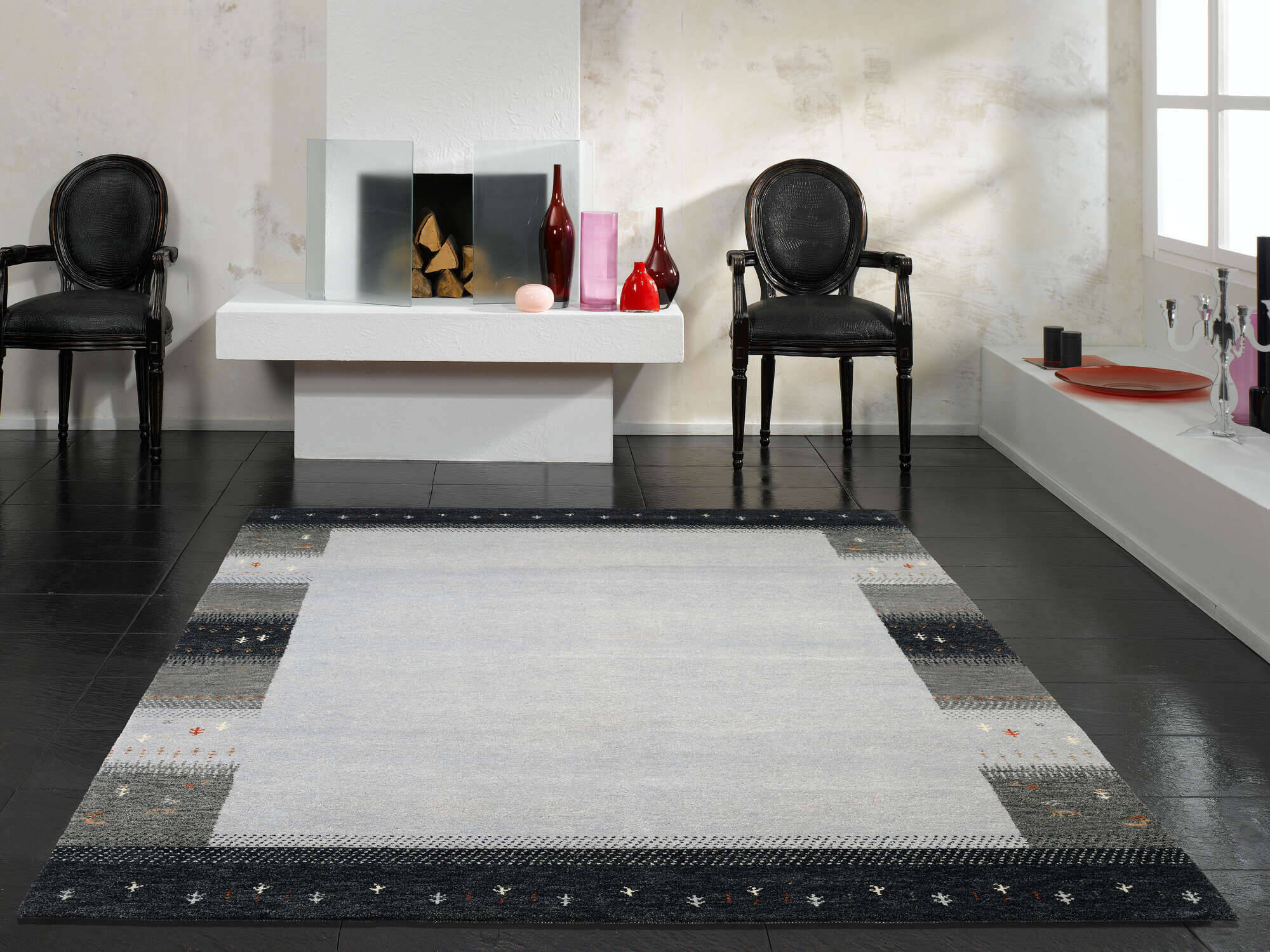 INT04-448-1 Teppich Intense Mala Gabbeh Design Handgeknüpft Schurwolle