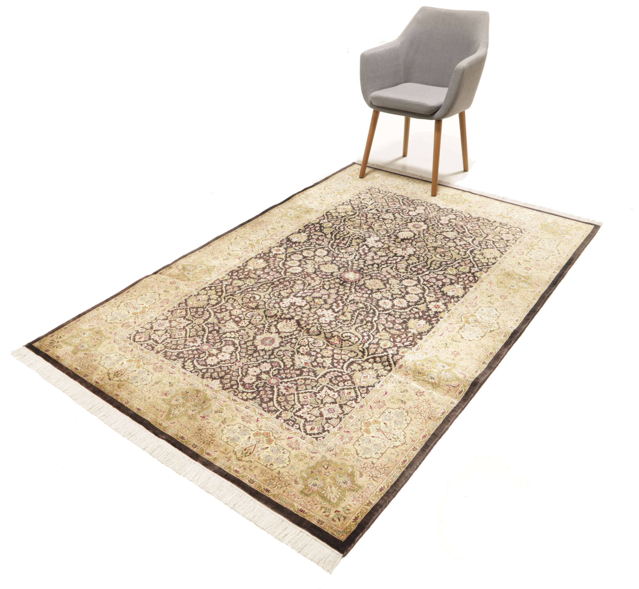 00002RSN266021 Teppich Pakistan Fein 140x219 cm reine Seide