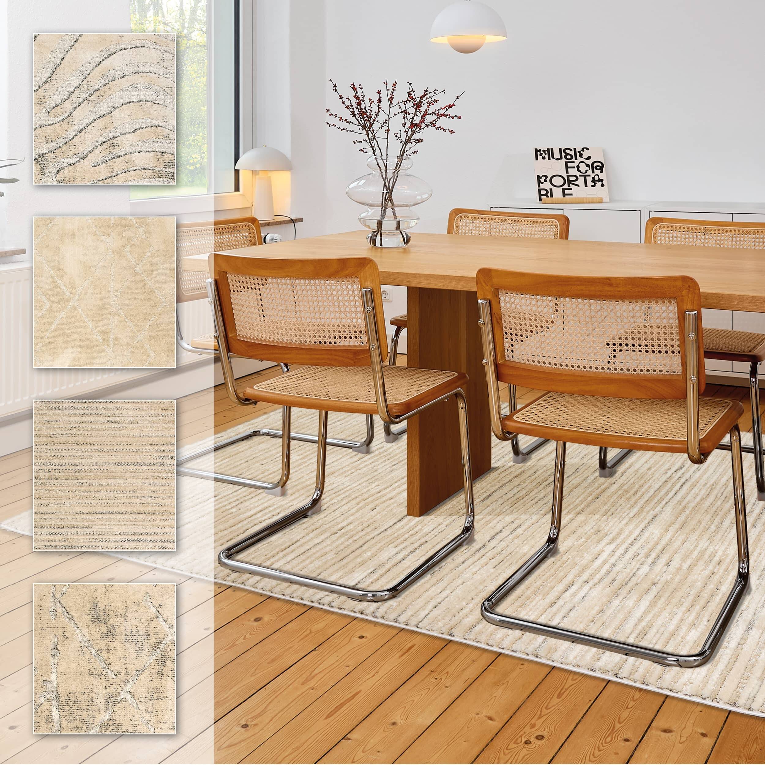 Wohnteppich Lou D.253 C. 003 Streifen creme-grau