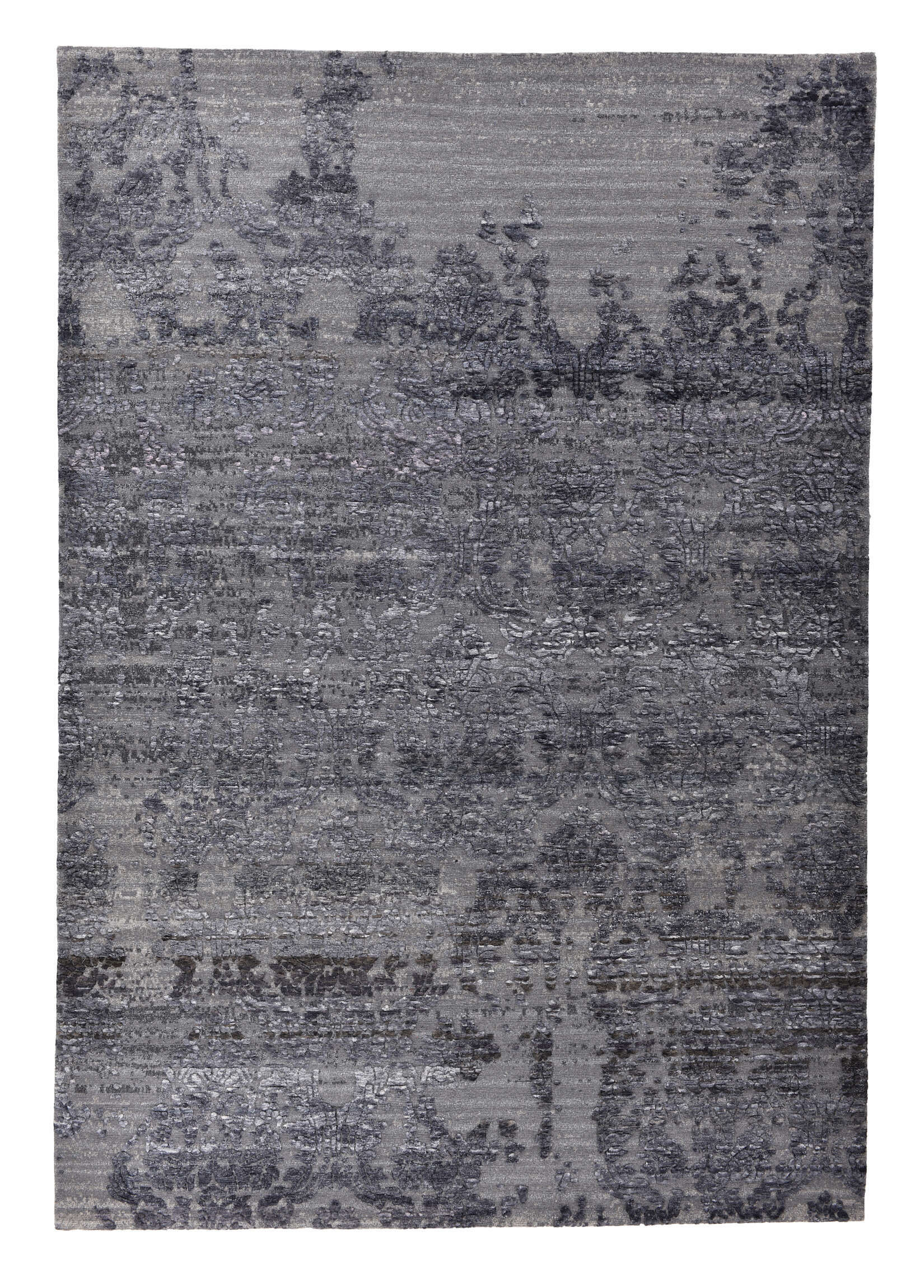 Nepal Teppich Jabu Silk 60 grau im Wunschmaß