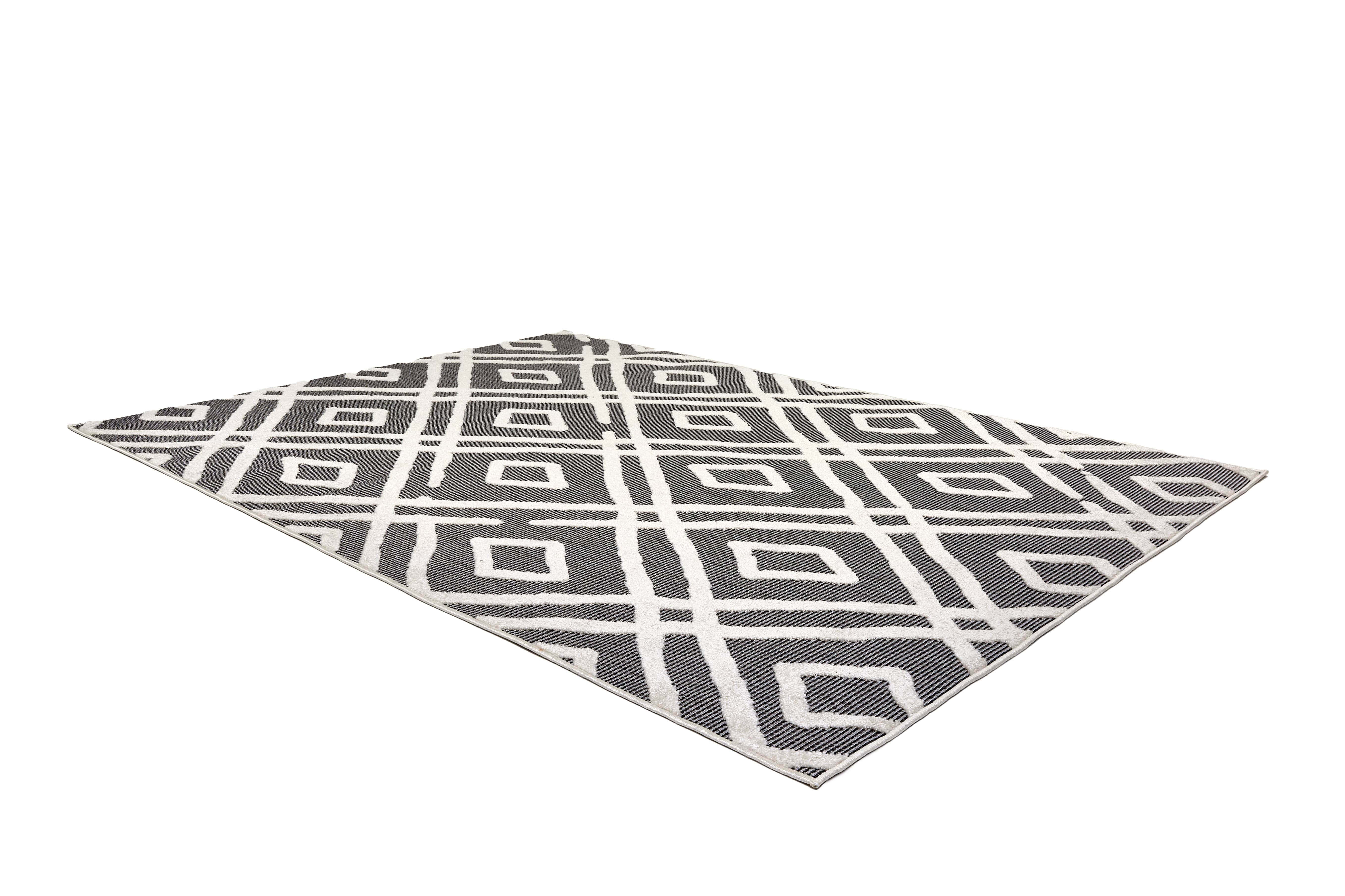 In- und Outdoor Teppich Serina D.252 C.004 Ethno grau/weiß