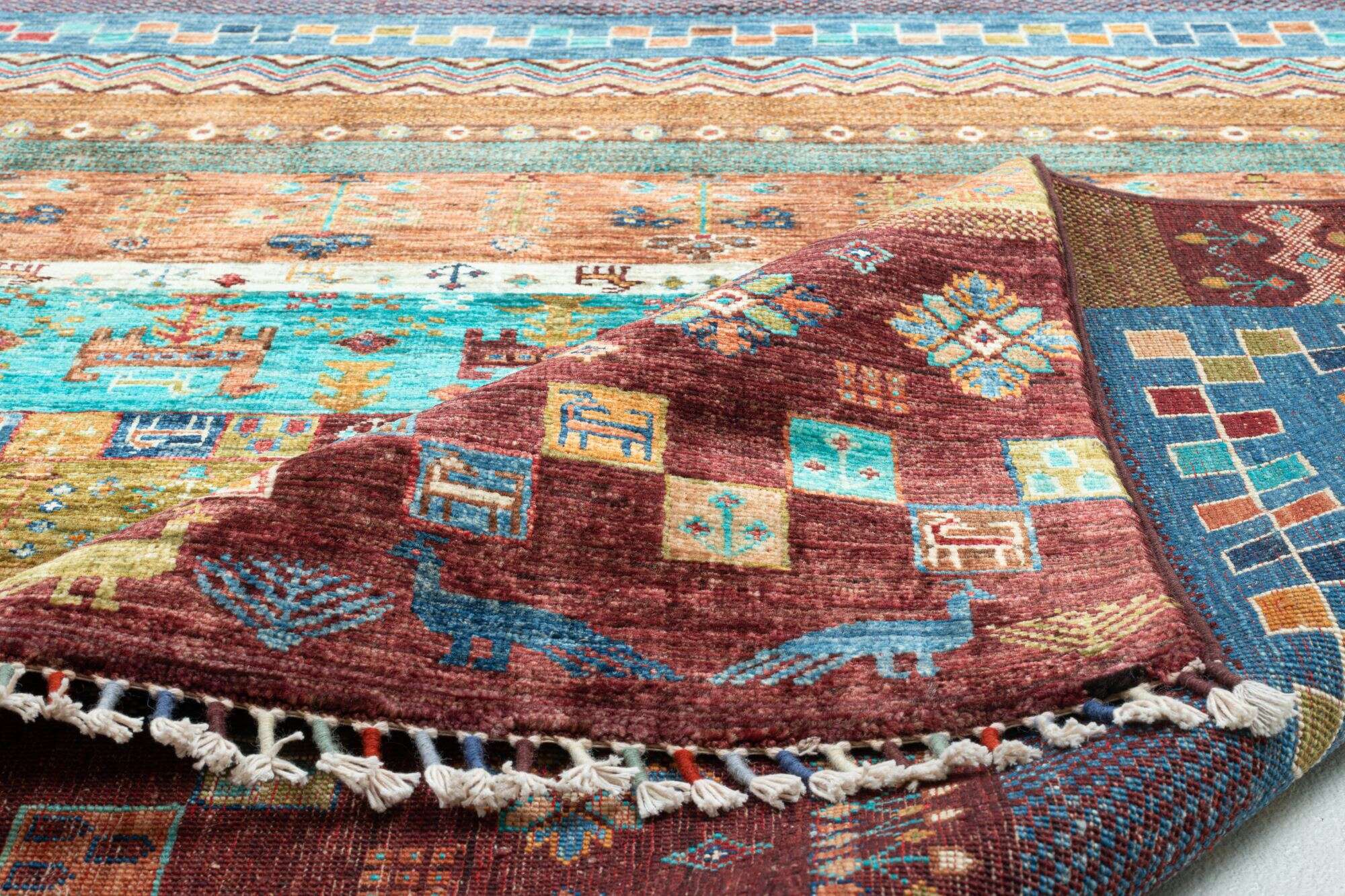 Orientteppich 153x205 cm Handgeknüpft Kandashah bunt Schurwolle