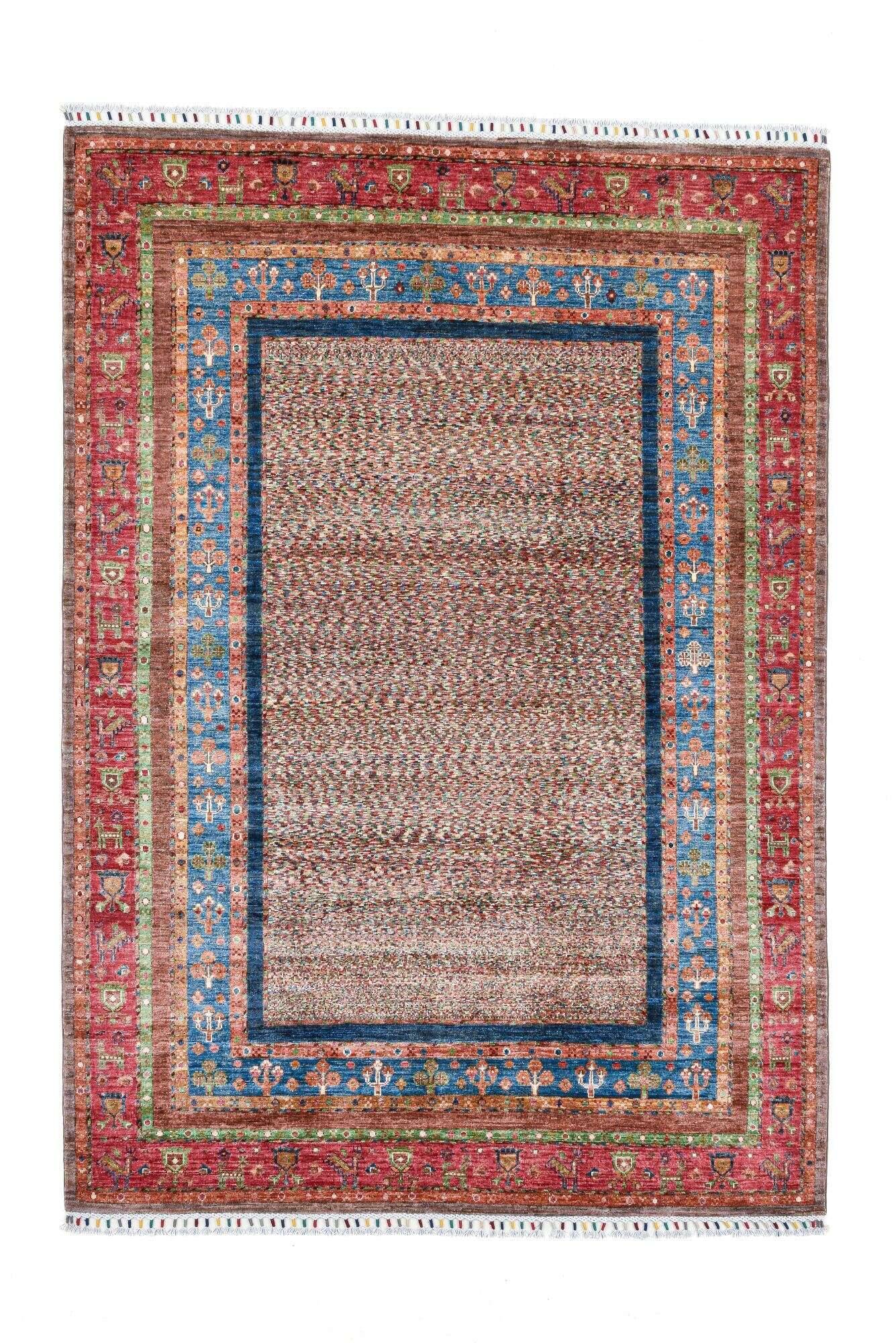 kandashah_1202_203red-multi_434847_1 Kandashah Ziegler Teppich Handgeknüpft Klassisch beige 178x251cm