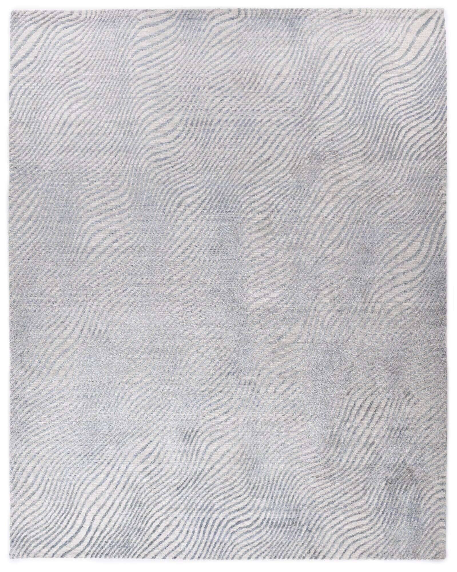 nubusilk60_c4032_565bluecream_418498_1 Nepal Teppich Nubu Silk 60 Design Seide Wolle 244x305cm blau - grau
