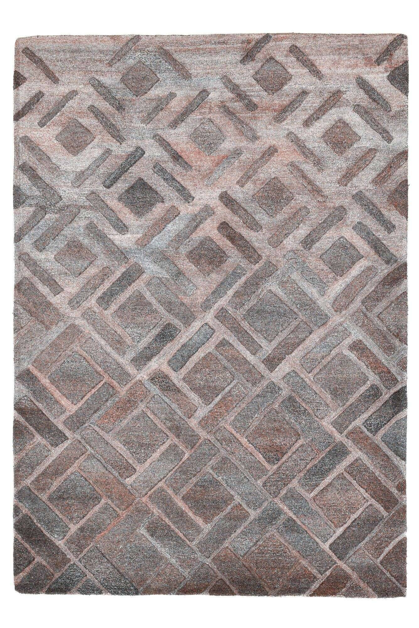 royalvico_3401_502brownmulti_416455_1 Royal Vico Design Teppich Viskose Schurwolle Braun 160x230cm