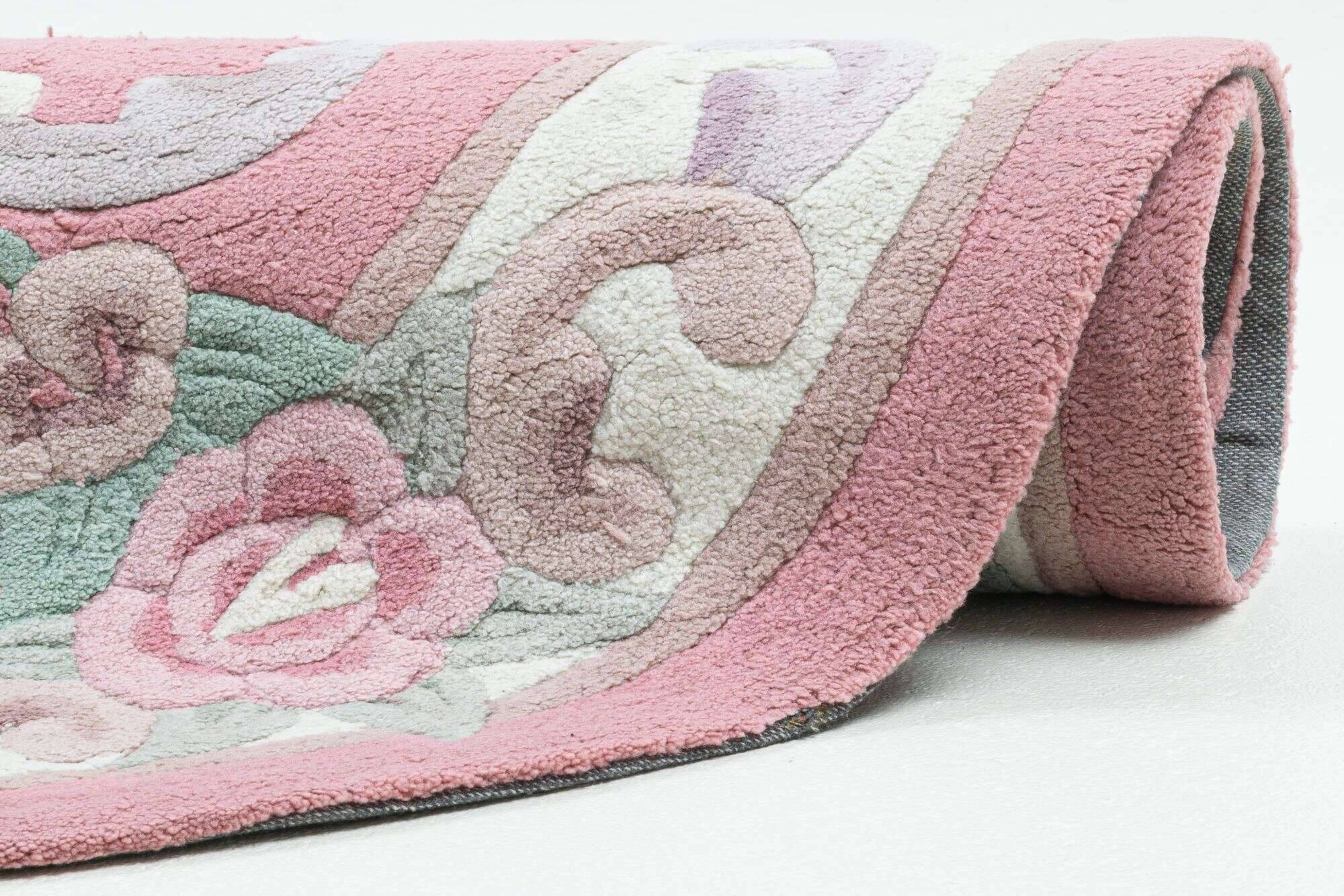 mingoval_501_250rose_300758_11 Ming Aubusson China Teppich rosa oval Teppich mit Blumen