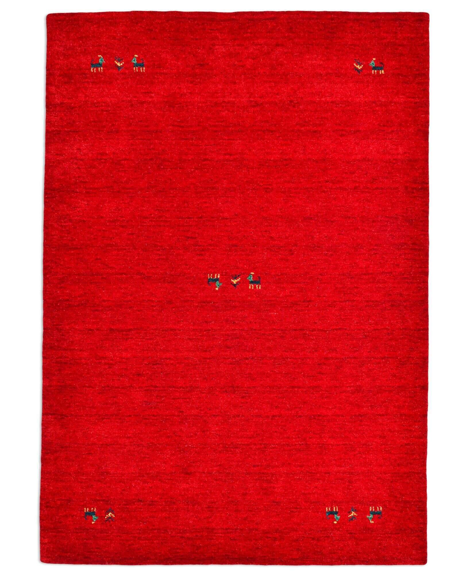 newyork_zo-206-17_200red_409094_1 Gabbeh Teppich Schurwolle ca 160x230 cm rot