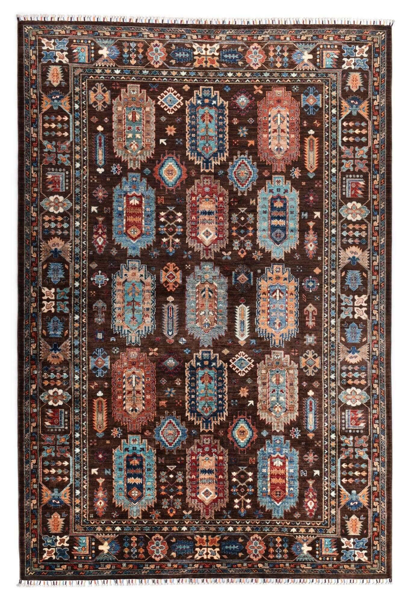 kandashah_2603_502brownmulti_426596_1 Kandashah Ziegler Teppich ca: 210 x 314 cm Orient Teppich aus Pakistan