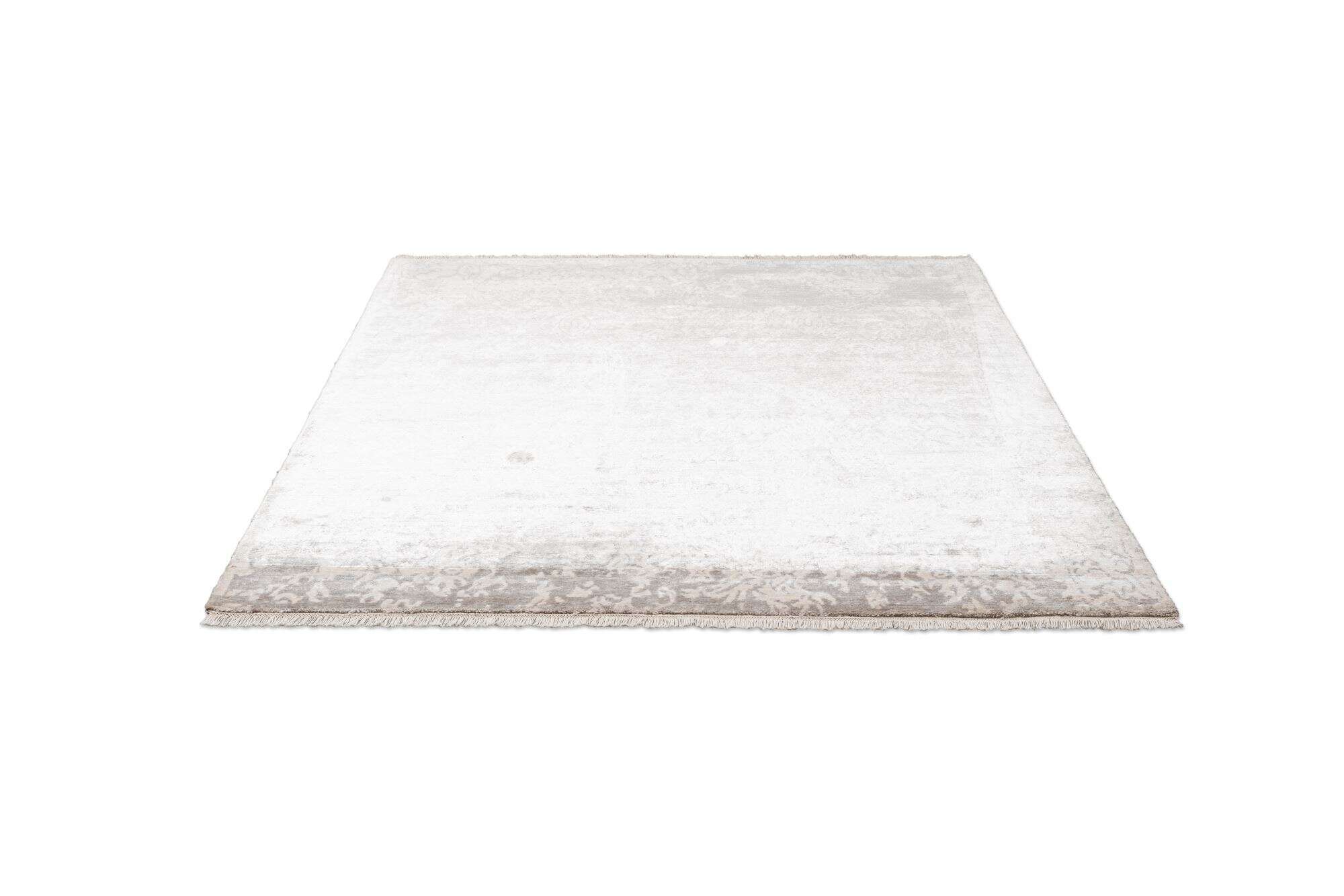 Design Teppich Queensland 160x230cm Handgeknüpft Viskose grau