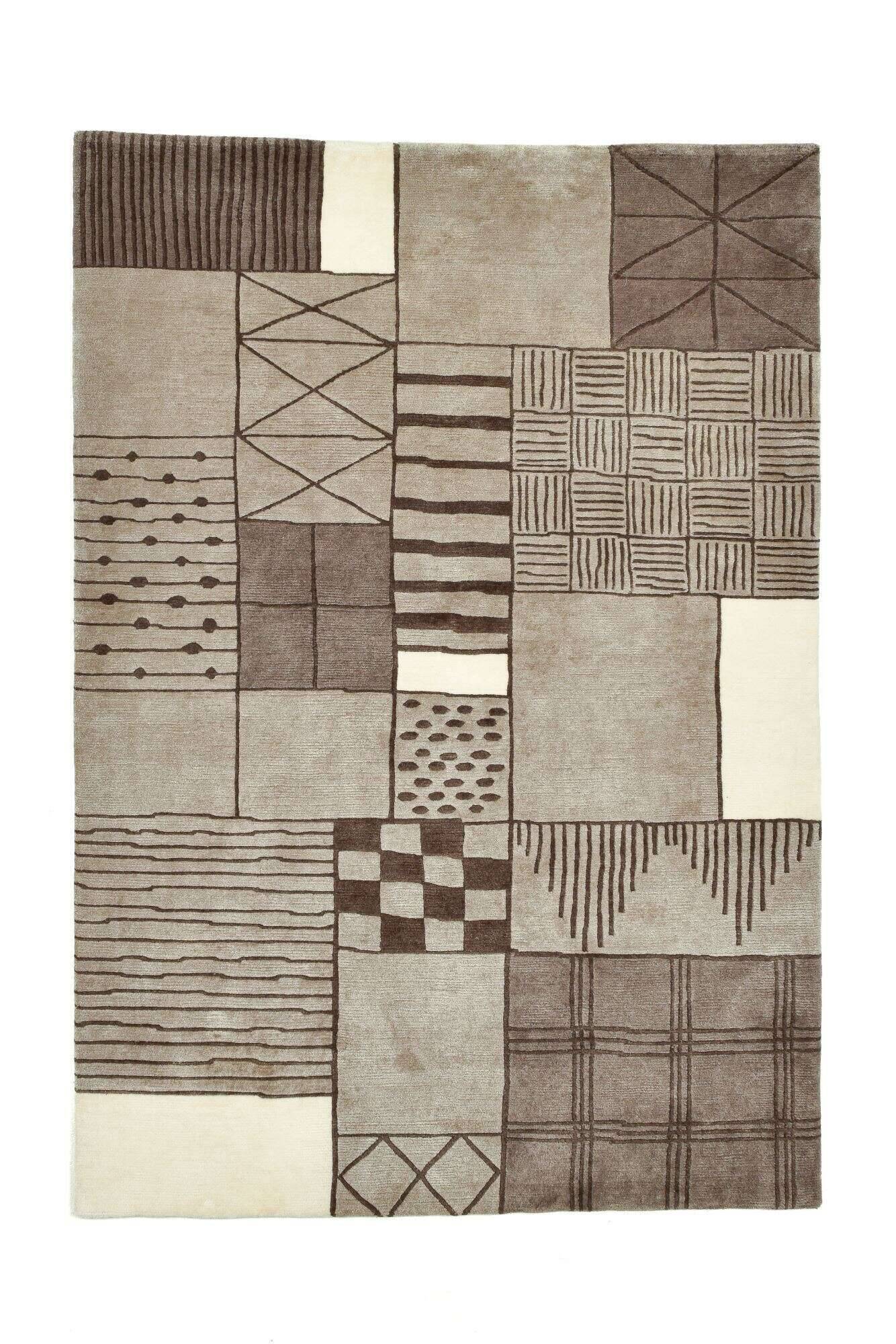 baktapur_c3852_560creambrown_413184_1 Nepal Teppich Baktapur Elegance Design Handgeknüpft Wunschmaß