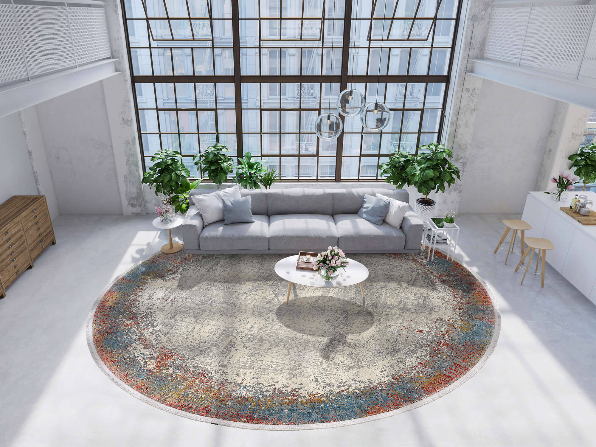 BES01-598-21 Teppich BORDER WK Wohnen Vintage Design Teppich